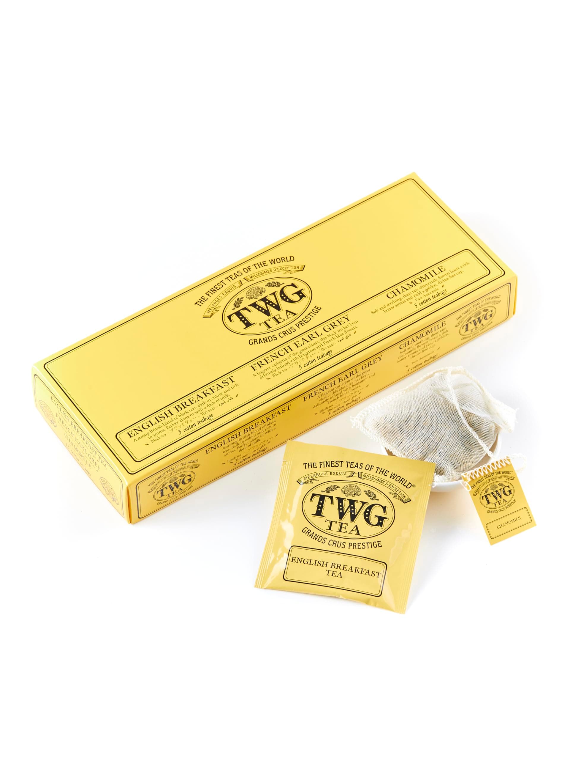 TWG Tea | Classic Teabag Selection | 3 Varieties | Exclusive Tea Blends | 15 Hand Sewn Cotton Tea Bags | Gift Set