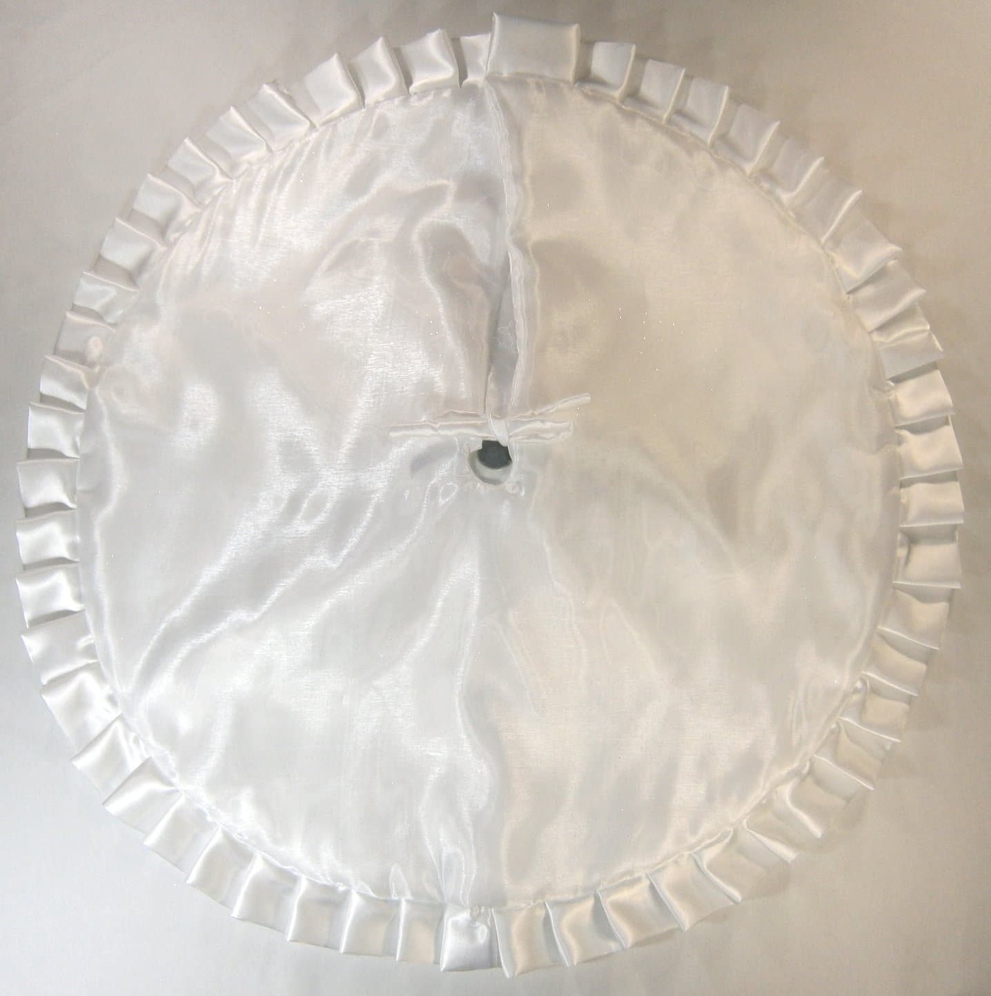 Arkansewn Small Christmas Tapered/Pencil Tree Skirt, 32" Sparkly White