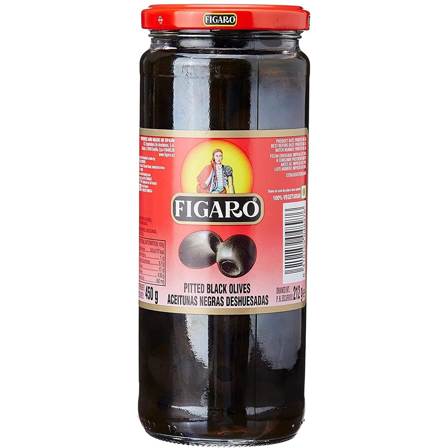 Figaro Pitted Black Olives 212 G