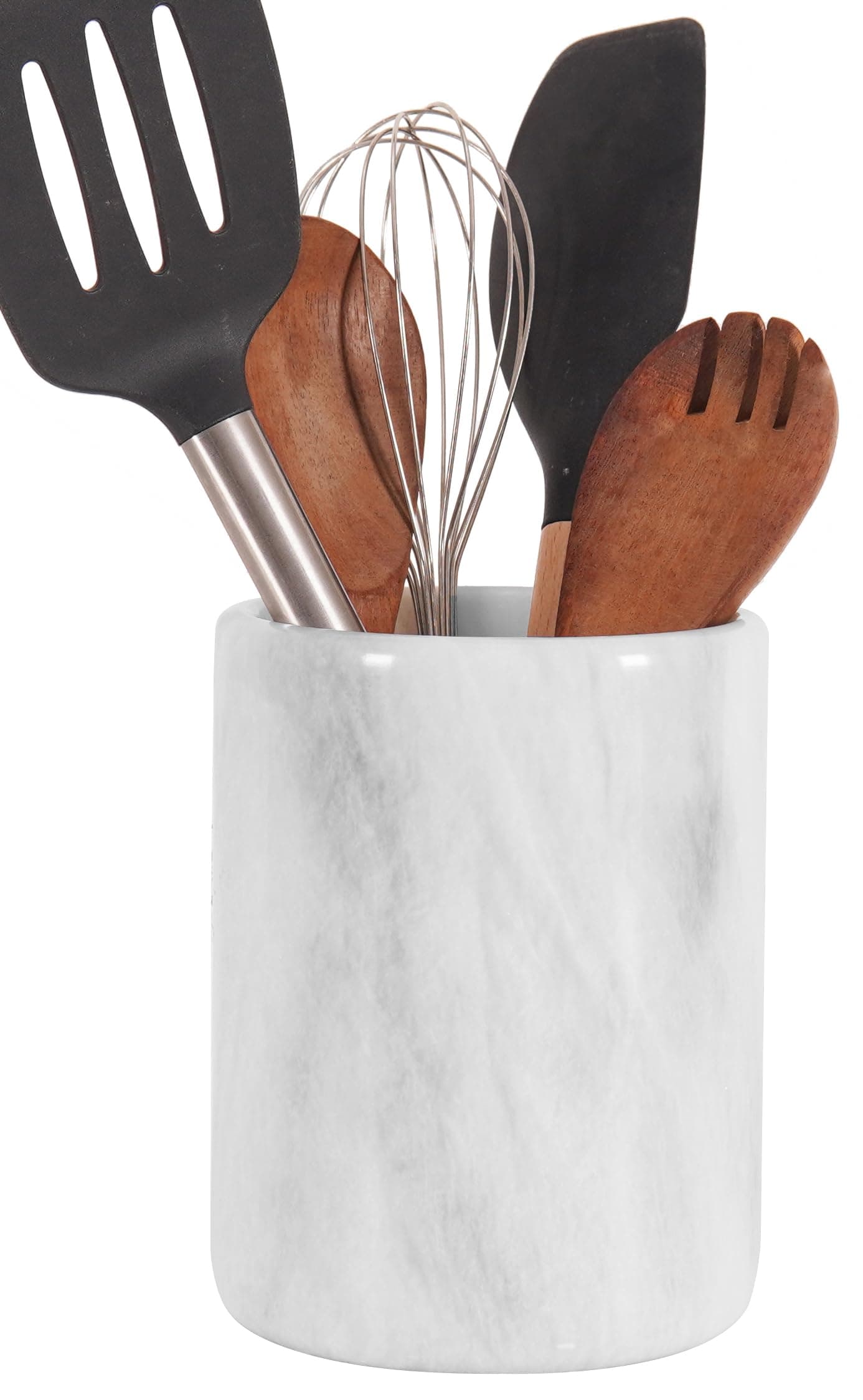 Radicaln Marble Utensil Holder 6.5" Inches White Handmade Spoon Holder for Kitchen Counter, Ideal Kitchen Utensils Set Organizer, Farmhouse Kitchens Decor & Accessories, Cooking Utensil Storage