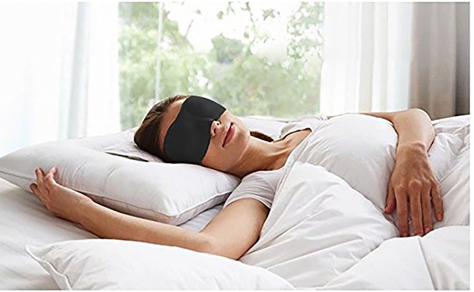 ZENOL 3D Sleep Mask Eye Mask Portable Soft Travel Sleep Rest Aid Eye Mask Cover Eye Patch Sleeping Mask Case (Solid Black)