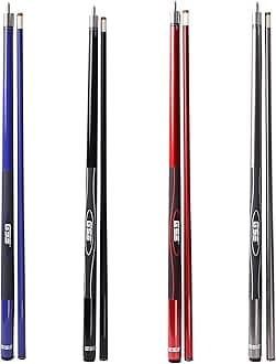 GSE Games & Sports Expert 58" 2-Piece Fiberglass Graphite Composite Billiard Pool Cue Stick, Set of 4 Pool Cues Stick, 18-21oz Billiard Cue Sticks (103set, Gloss Graphite)