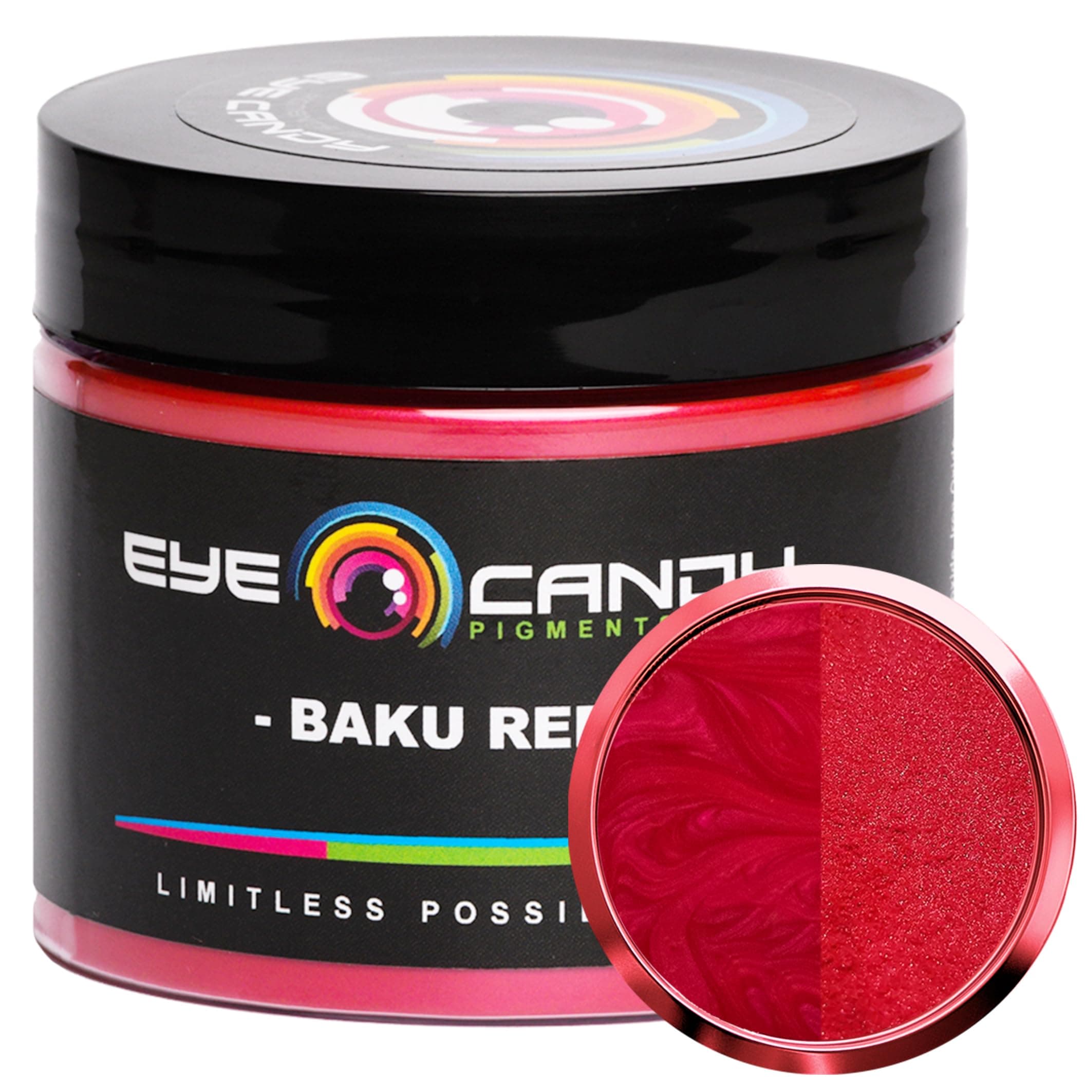 Eye Candy Pigments Premium Red Mica Powder - Baku Red (50gr) - for Epoxy, Resin, Soap, Paint, Woodworking, Acrylic Pouring, Bath Bombs, Fishing Lures - DIY Arts and Crafts Additive