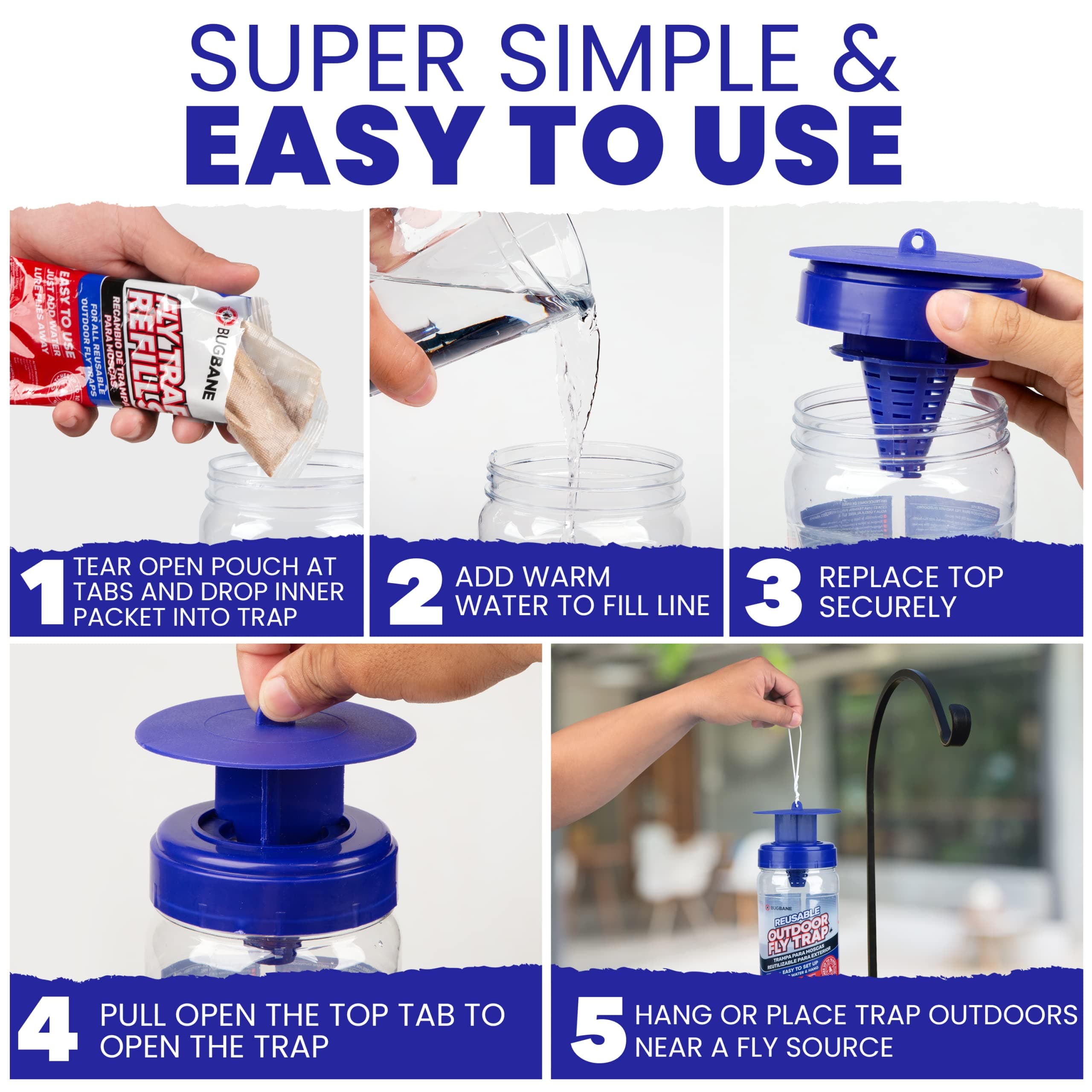 BugBane Fly Trap Bait Refill 6 Pack