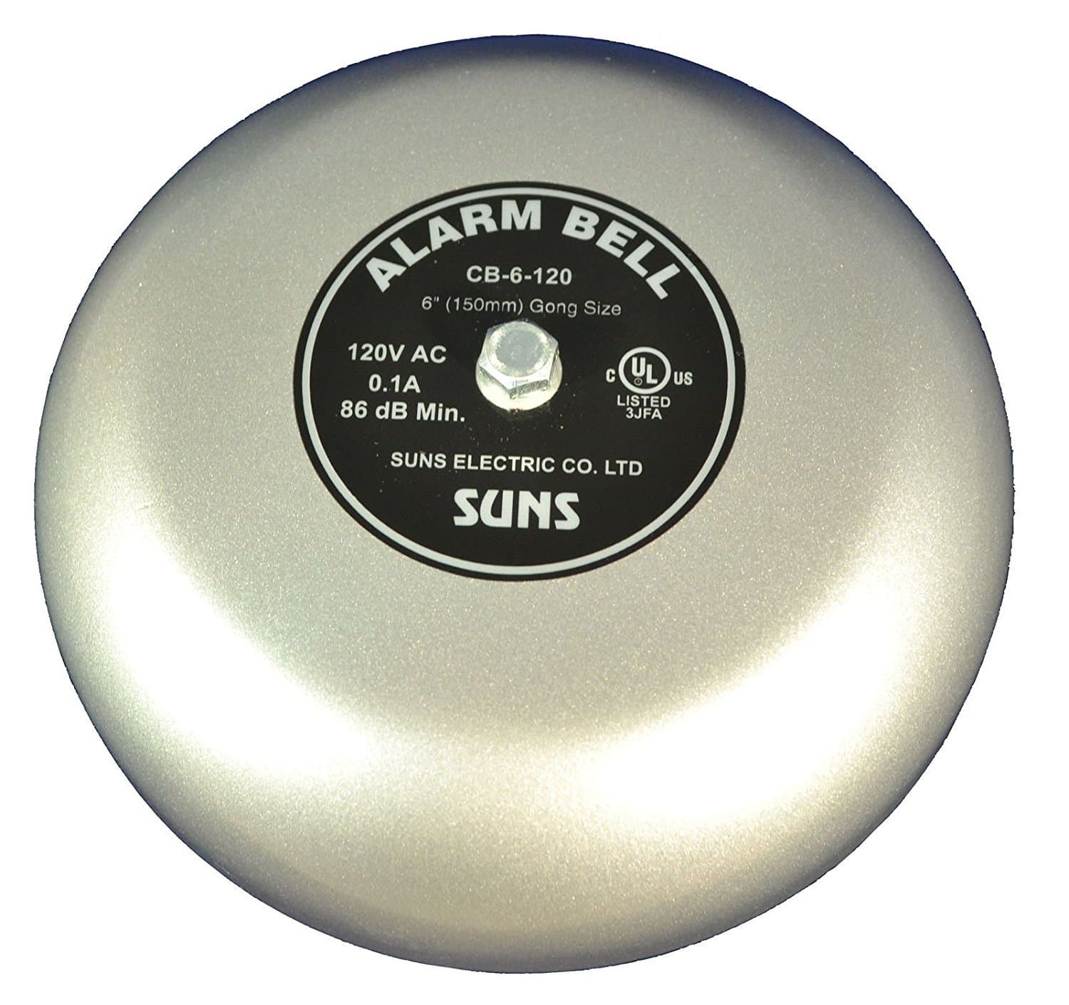 Suns CB-6-120 Gray 120V Alarm Bell 6 Inch 120 Volt AC (6" in 120 VAC)