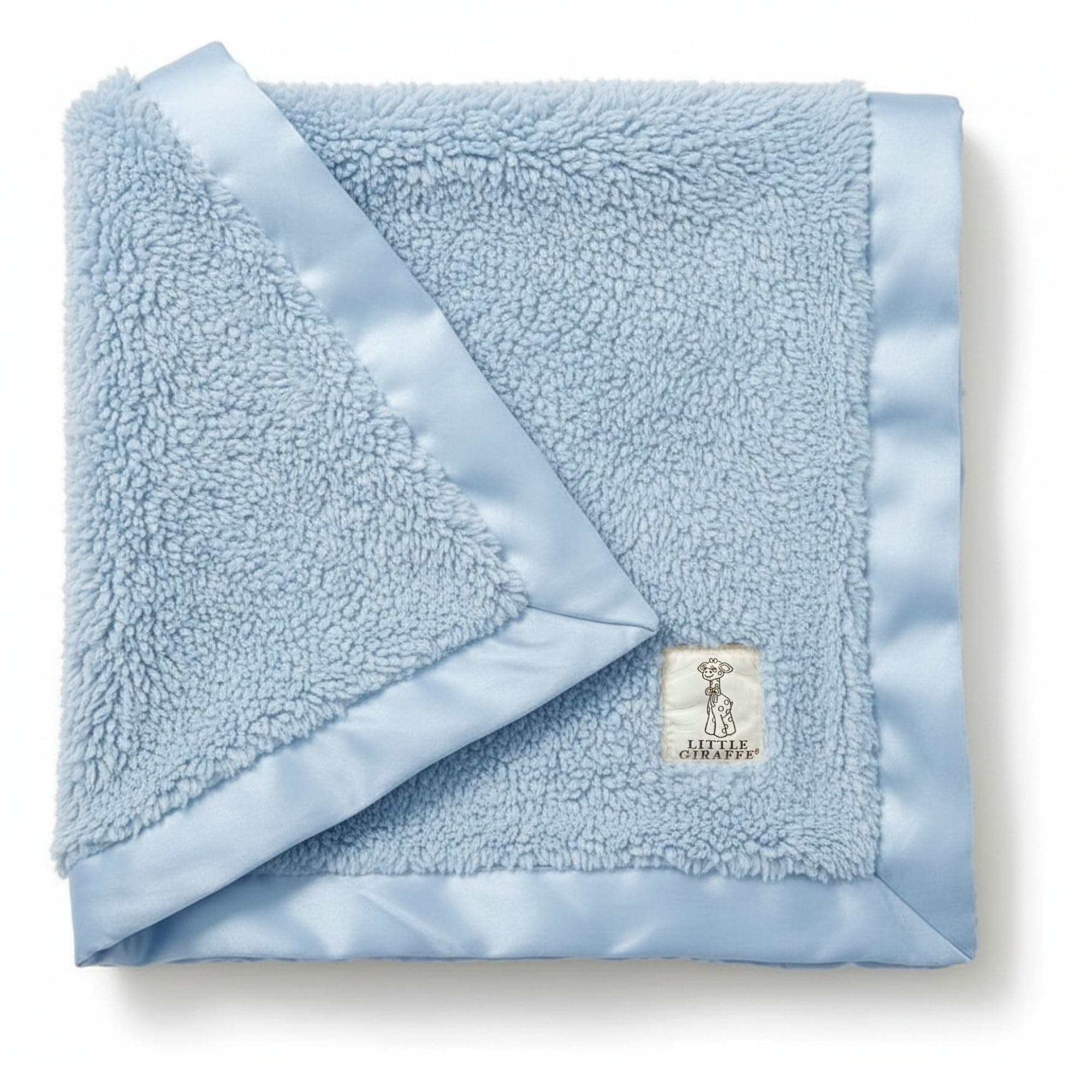 Chenille Baby Blanket – 29x35” Soft Chenille with Satin Trim, Blue - Ultra-Soft, Gentle & Safe, Lightweight & Breathable - Ideal for Newborns & Toddlers