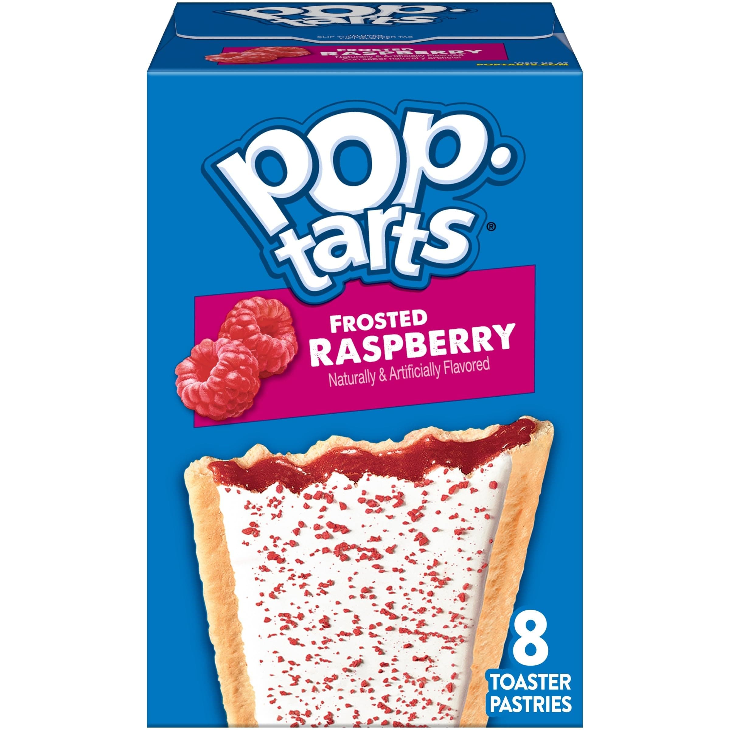 Toaster Pastries, Breakfast Foods, Kids Snacks, Frosted Raspberry, 13.5oz Box (8 Pop-Tarts)