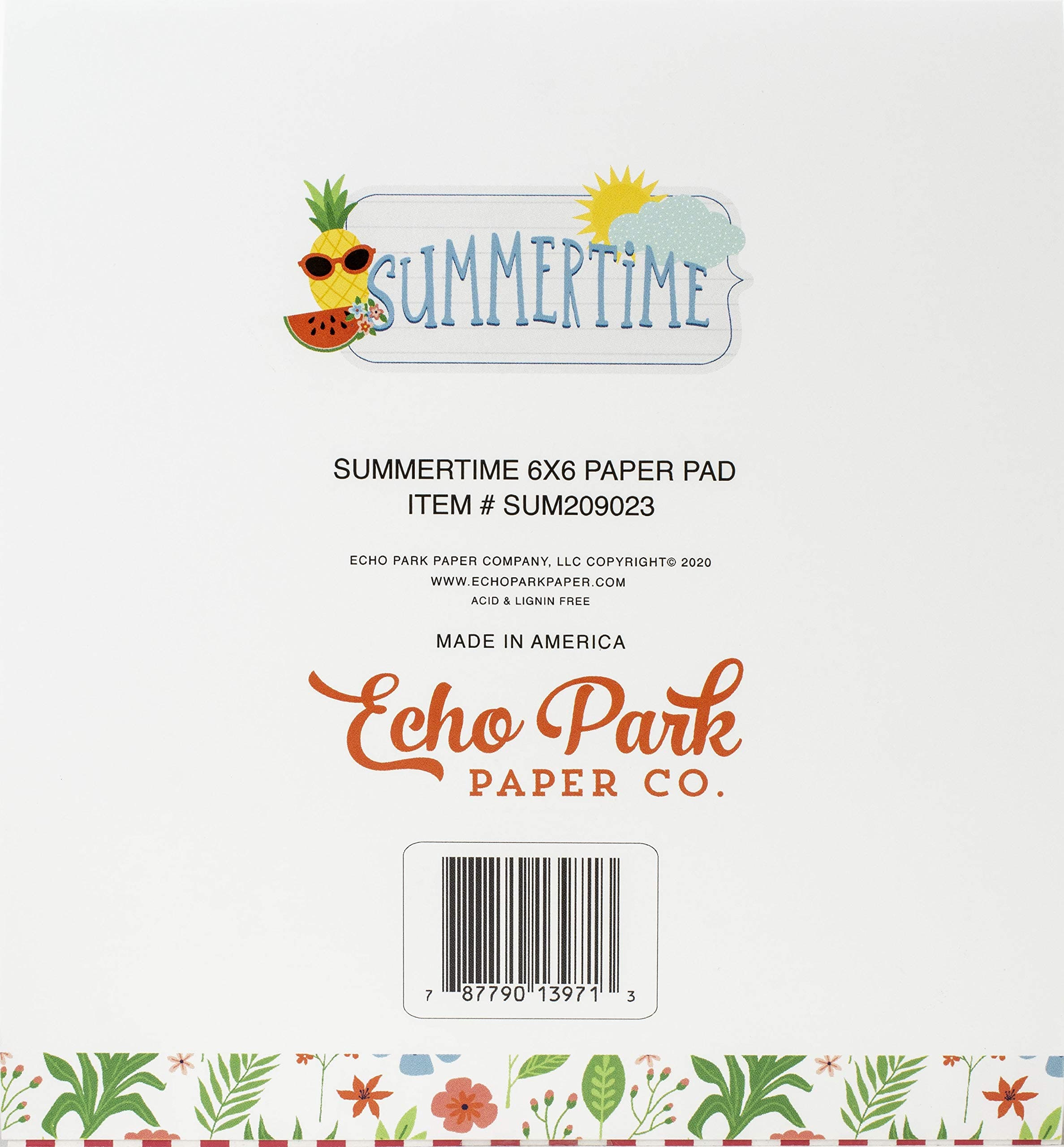 Carta Bella Paper Company Summertime 6x6 Pad paper, navy, red, teal, yellow, green, pink