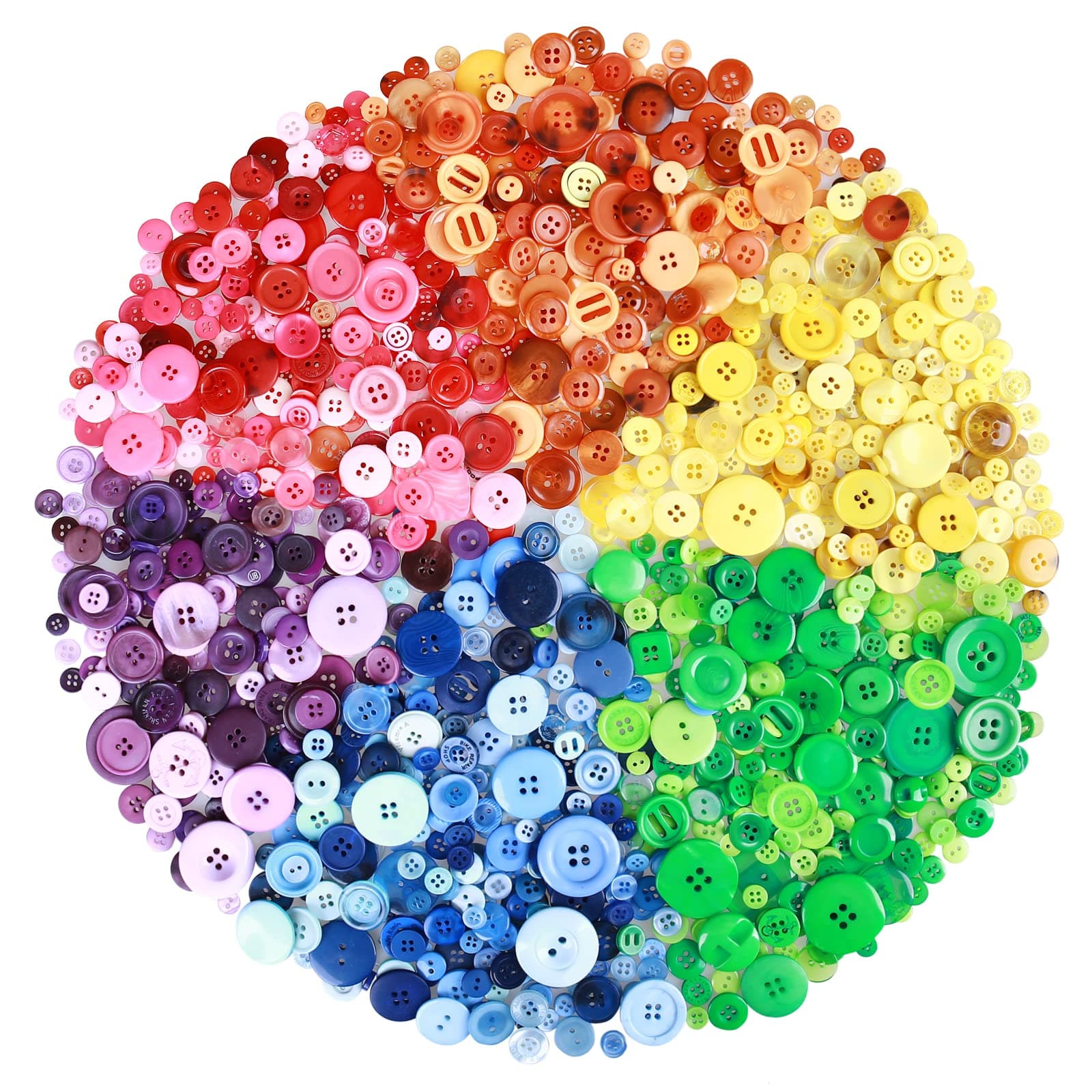Greentime 1400-1500pcs Resin Buttons Sewing Button Assorted Sizes for Christmas Party Decorations Sewing DIY Manual Button Painting DIY Handmade Ornament Buttons Easter Egg Fillers Decorative