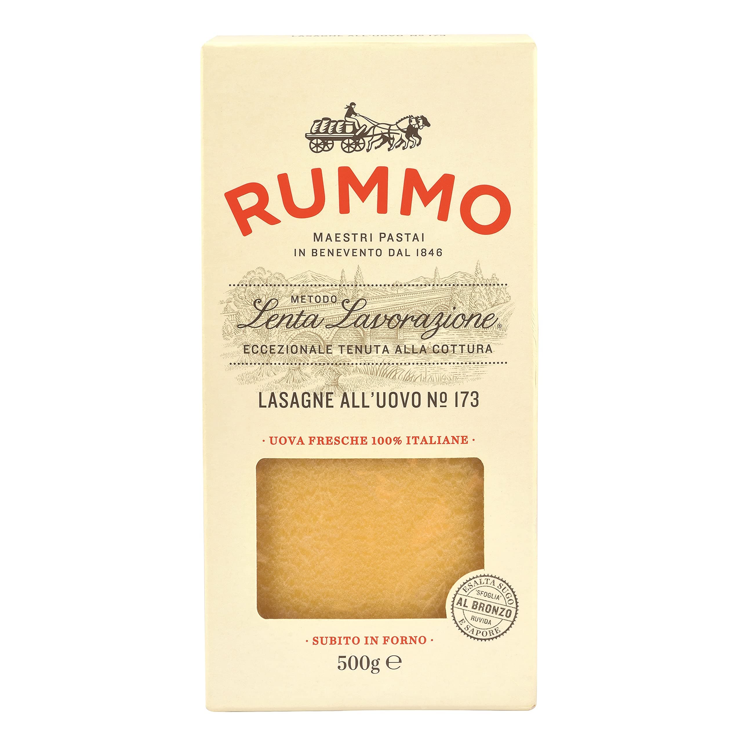 Egg Lasagne All'uovo Pasta, No.173 - Premium Italian Pasta Sheets, Artisan-Made for Traditional Layered Perfection, 500 g (Pack of 1)