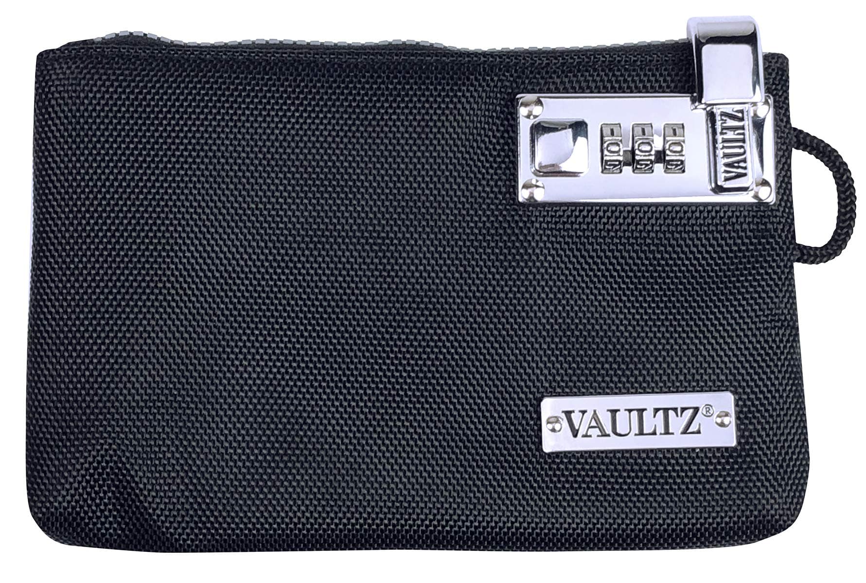Money Bag with Lock - 7 x 5 x 0.5 Inch Locking Pouch w/Zipper for Medicine, Jewelry, Supplies and Cash - Black