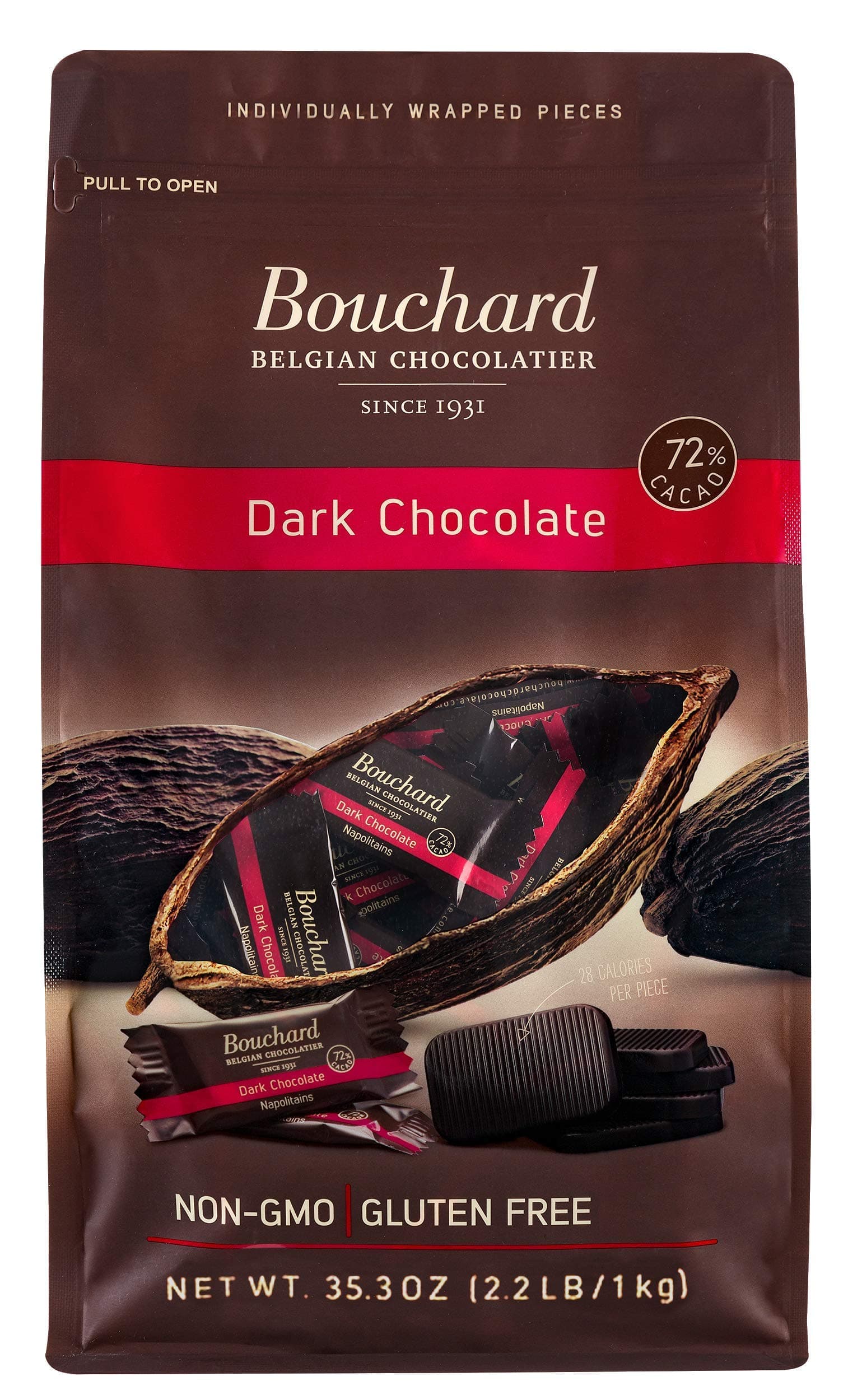 Belgian Dark Chocolate Gluten-Free 72% Cacao (35.3 OZ / 2.2 LB)