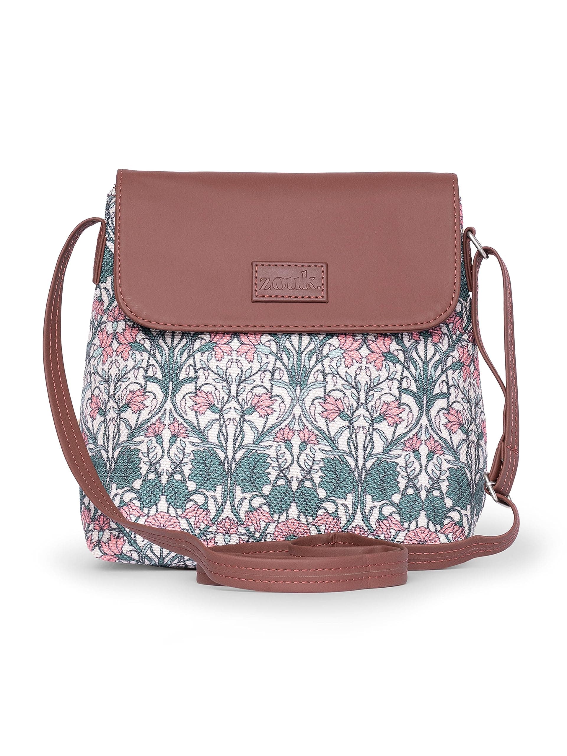 ZOUK Flap Sling Bag | Crossbody Bags for Women | Women's Handbags | Stylish | Vegan Leather Evening Bag | Travel & Office Use | Purse and Wallet |