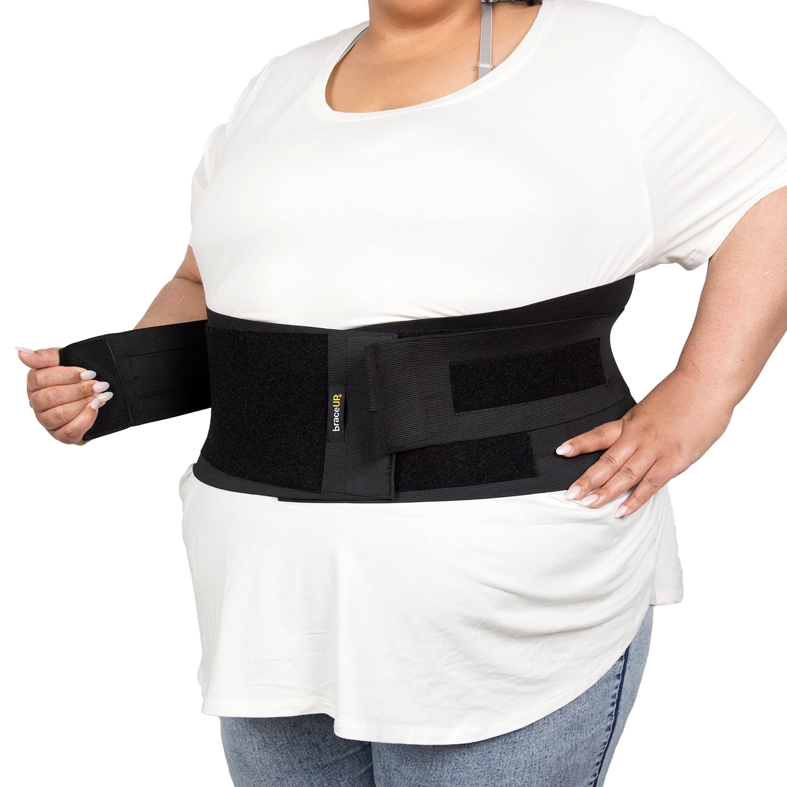 Plus Size Back Support Brace for Woman and Man - 3XL to 5XL Extra Large Lower Back Support with Straps and Compressions, Herniated Disc Back Pain Relief, Abdominal Plus Size Binder (3XL)