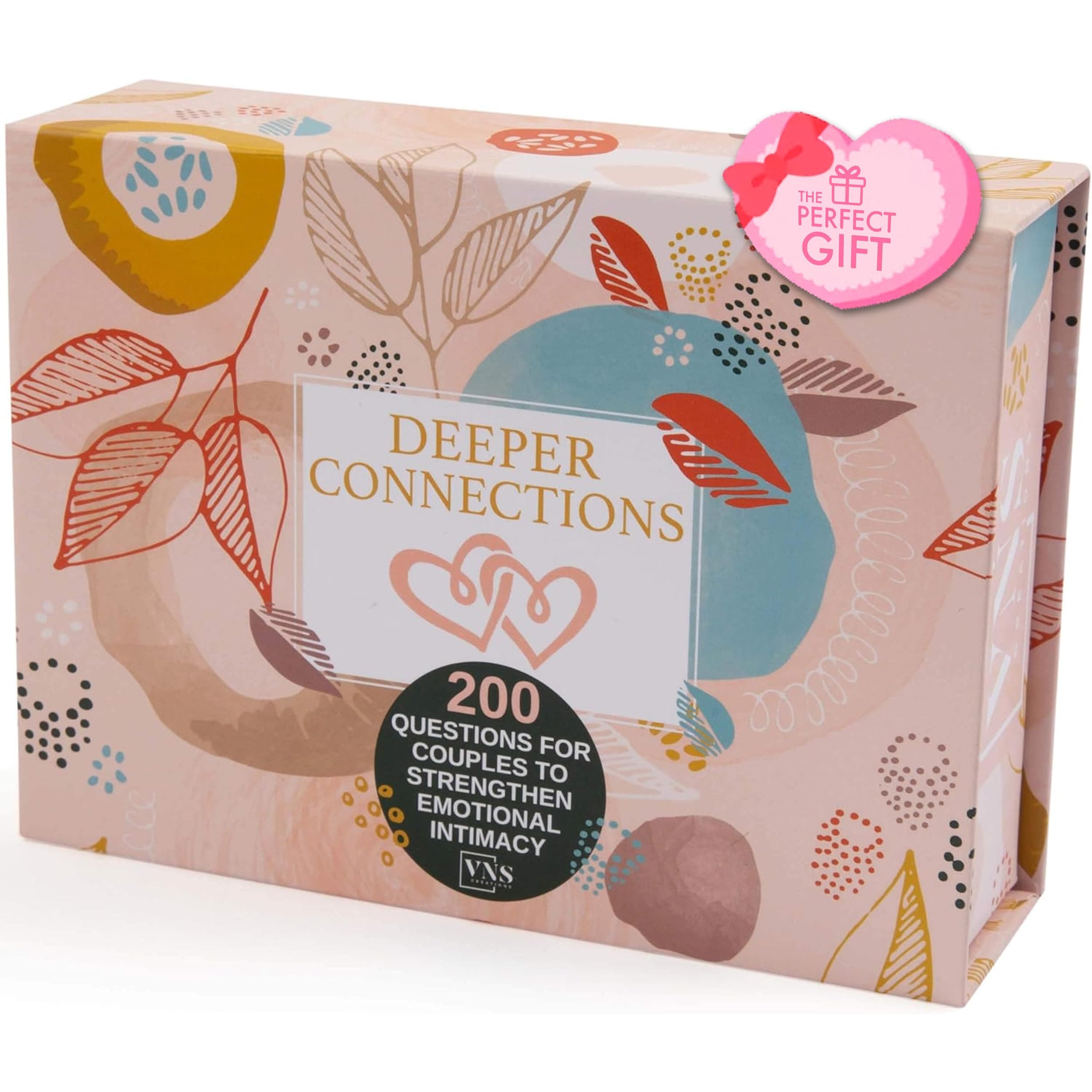 Deeper Connections: Card Game for Couples | 200 Meaningful Conversation Starters to Connect & Reconnect | Fun Conversation Cards for Couples to Improve Emotional Intimacy & Build Strong Relationships.