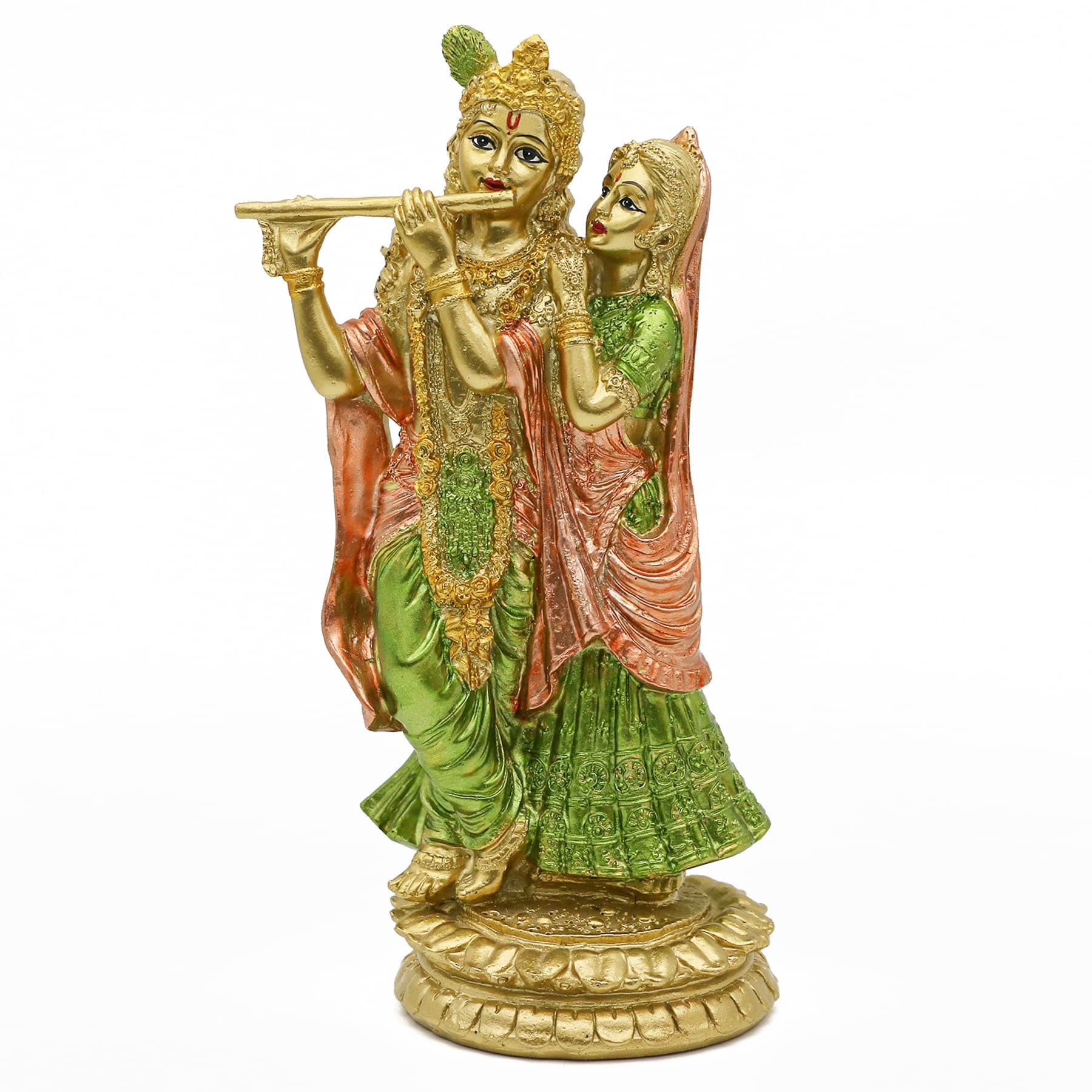 Hindu Idol Radha Krishna Statue - Indian God and Goddess Figurine Murti Pooja Sculpture Hinduism Home Office Temple Mandir Puja Item India Buddha Diwali Wedding Gifts Meditation Room Altar Shrine Kit