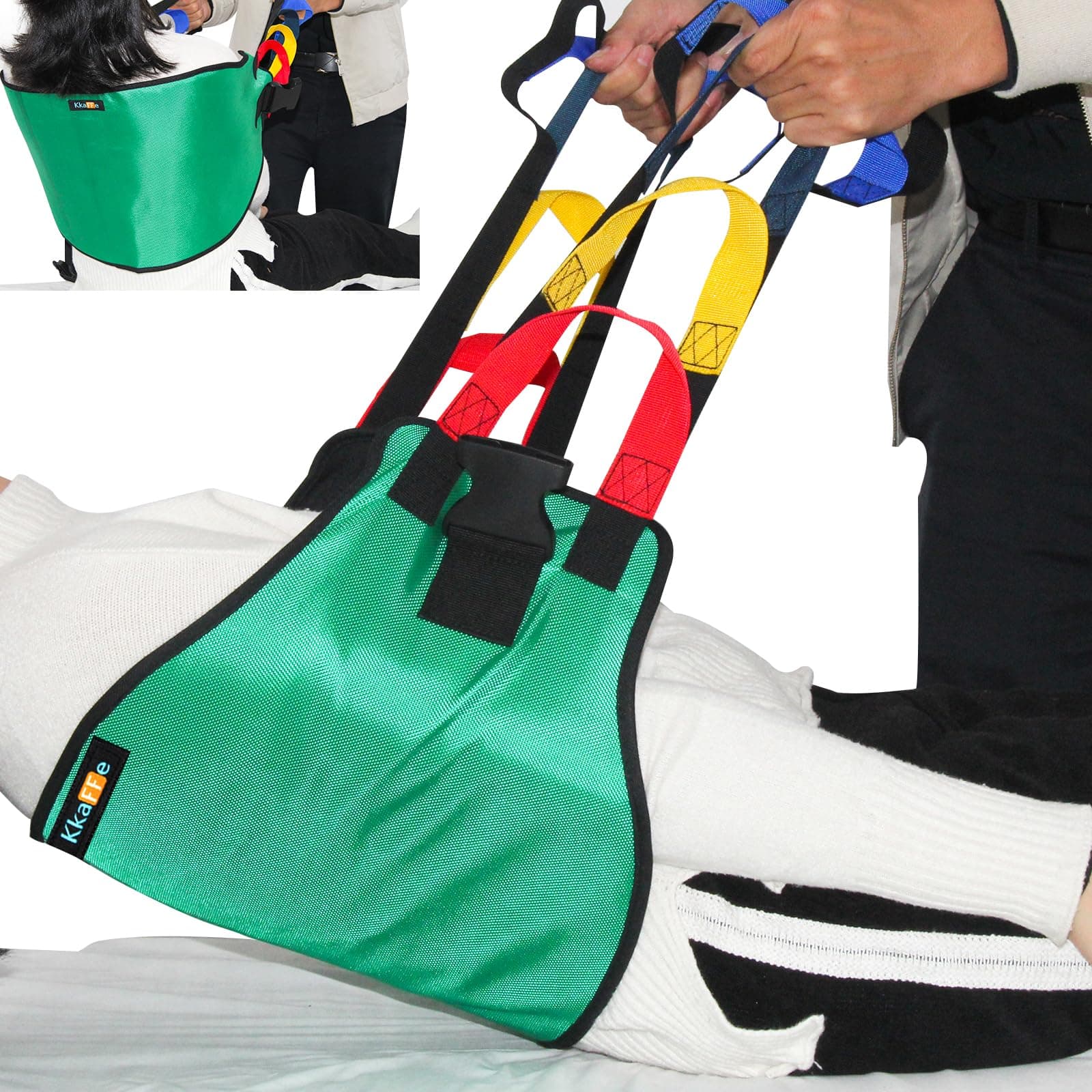 Transfer Sling for Nursing Patients, 61 Inches Patient Lift for Seniors, Elderly Safety Lifting Aids,Transfer Belt for Patient Care,Transfer Boards for Bedridden Patient(Green)