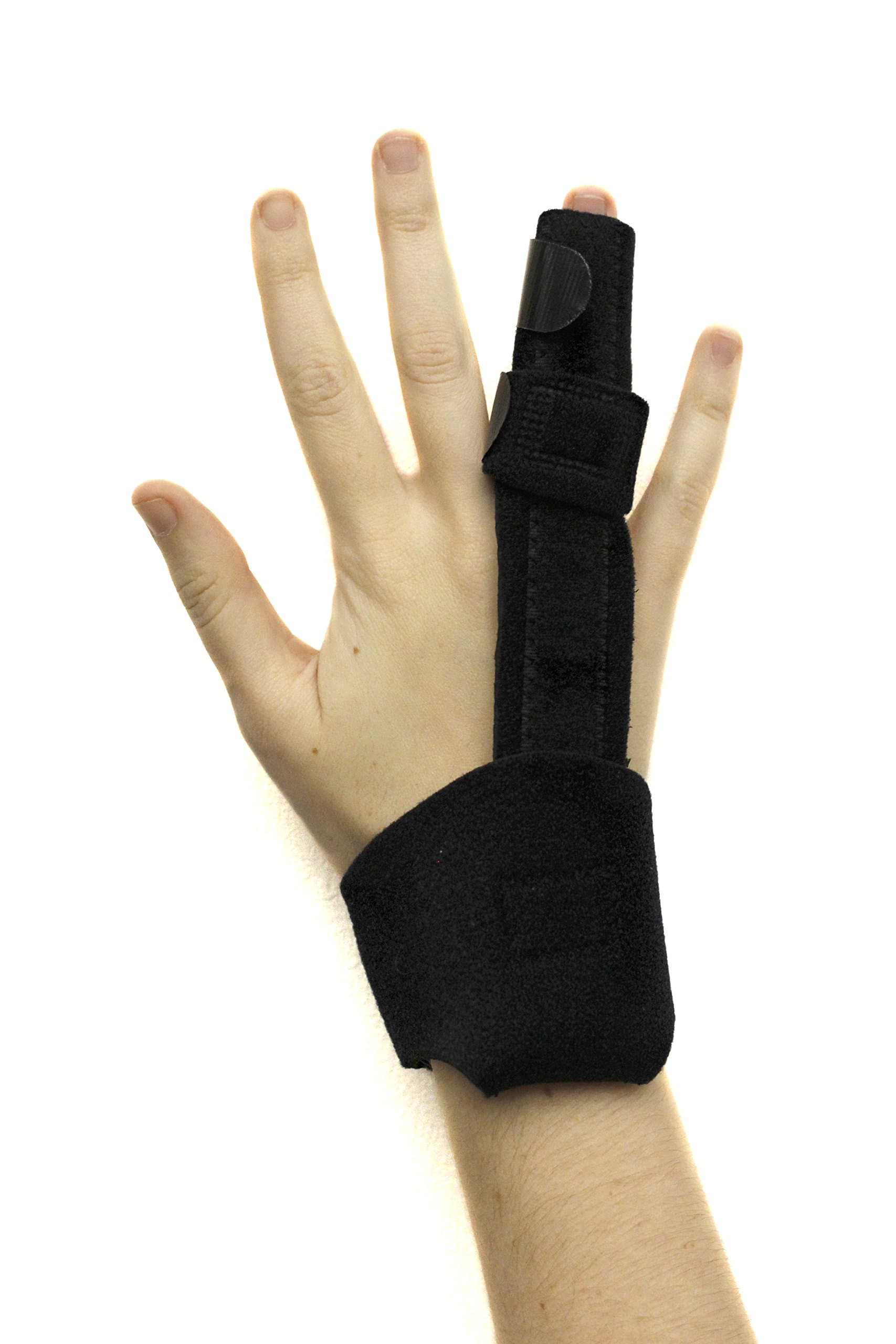 Adjustable Finger Splint Support Brace: Protective Immobilizer Cast with Wrist Wrap for Middle, Ring, Index or Pinky Finger - Arthritis, Tendonitis, Jammed Sprained or Broken Fingers Pain Relief