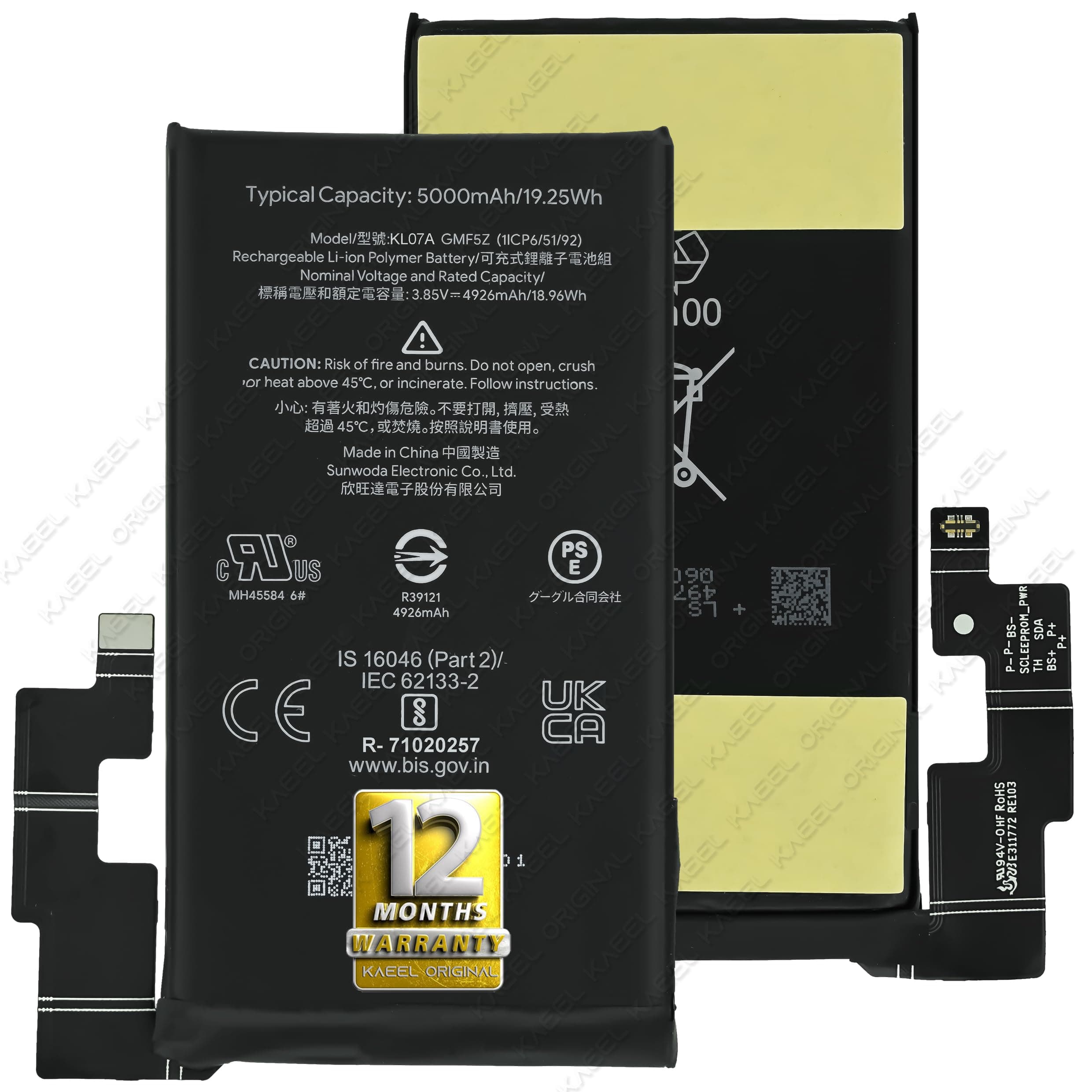 GMF5Z Genuine Replacement for Google Pixel 7 Pro - 5000mAh - with 12 Months Warranty* (GP4BC, Obsidian)