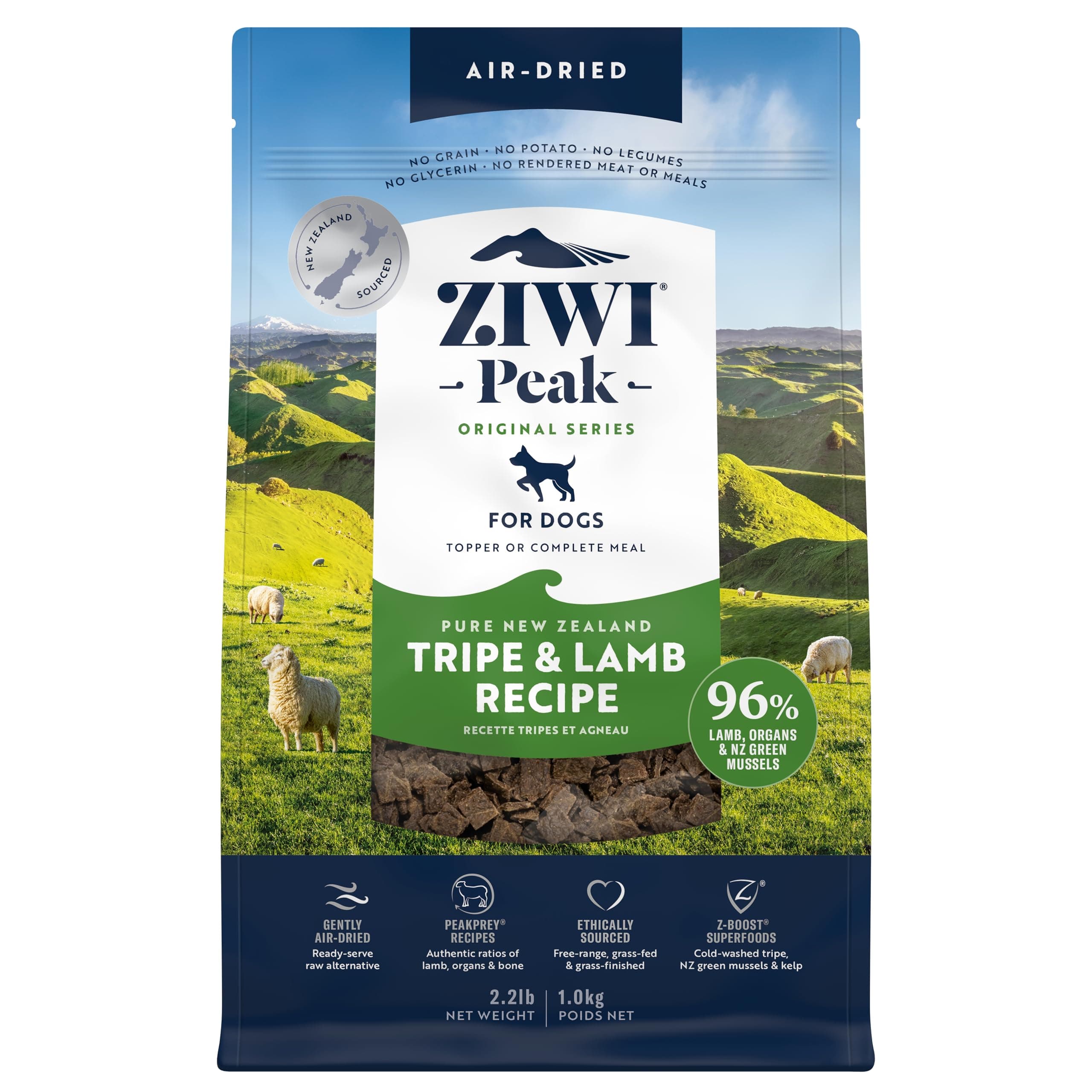 ZIWI Peak Air Dried Tripe & Lamb Dry Dog Food - 1KG