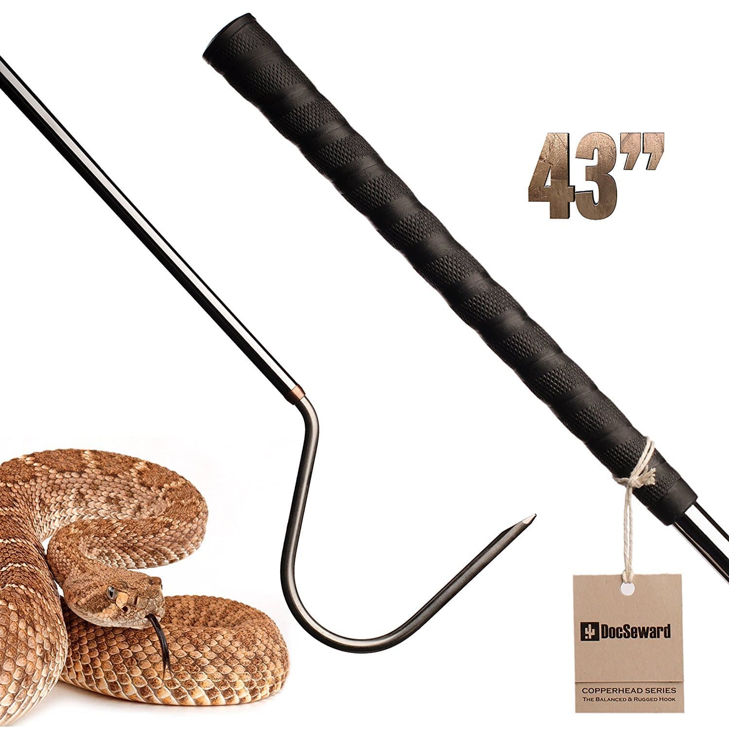 Snake Hook, Copperhead Series for Catching, Controlling, or Moving Snakes, Stainless Steel & Copper, Field Length (110cm )