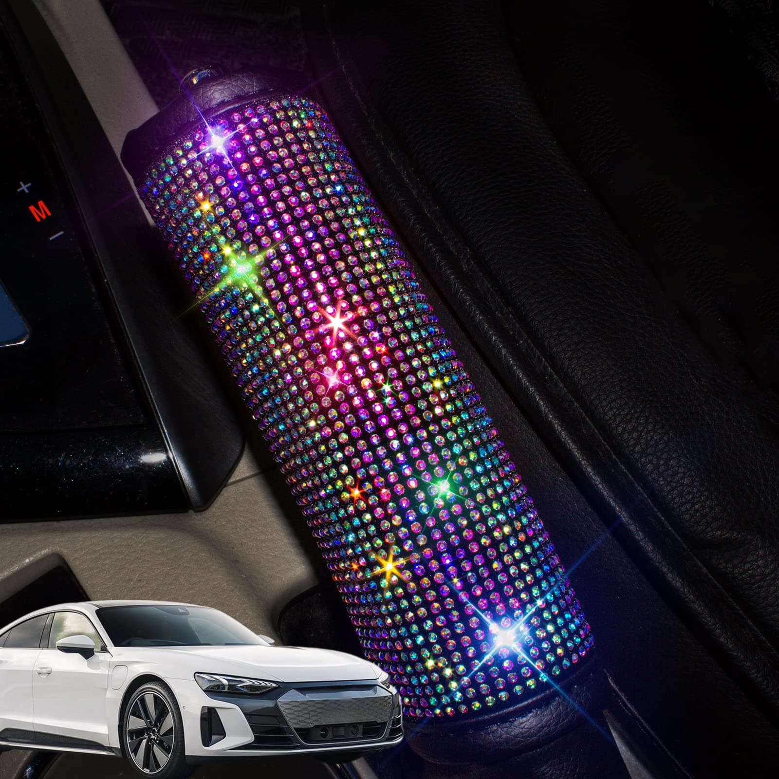 Charrost Bling Bling Auto Car Handbrake Cover Cushion Luster Crystal Diamond Car Decor Accessories (Handbrake Cover)