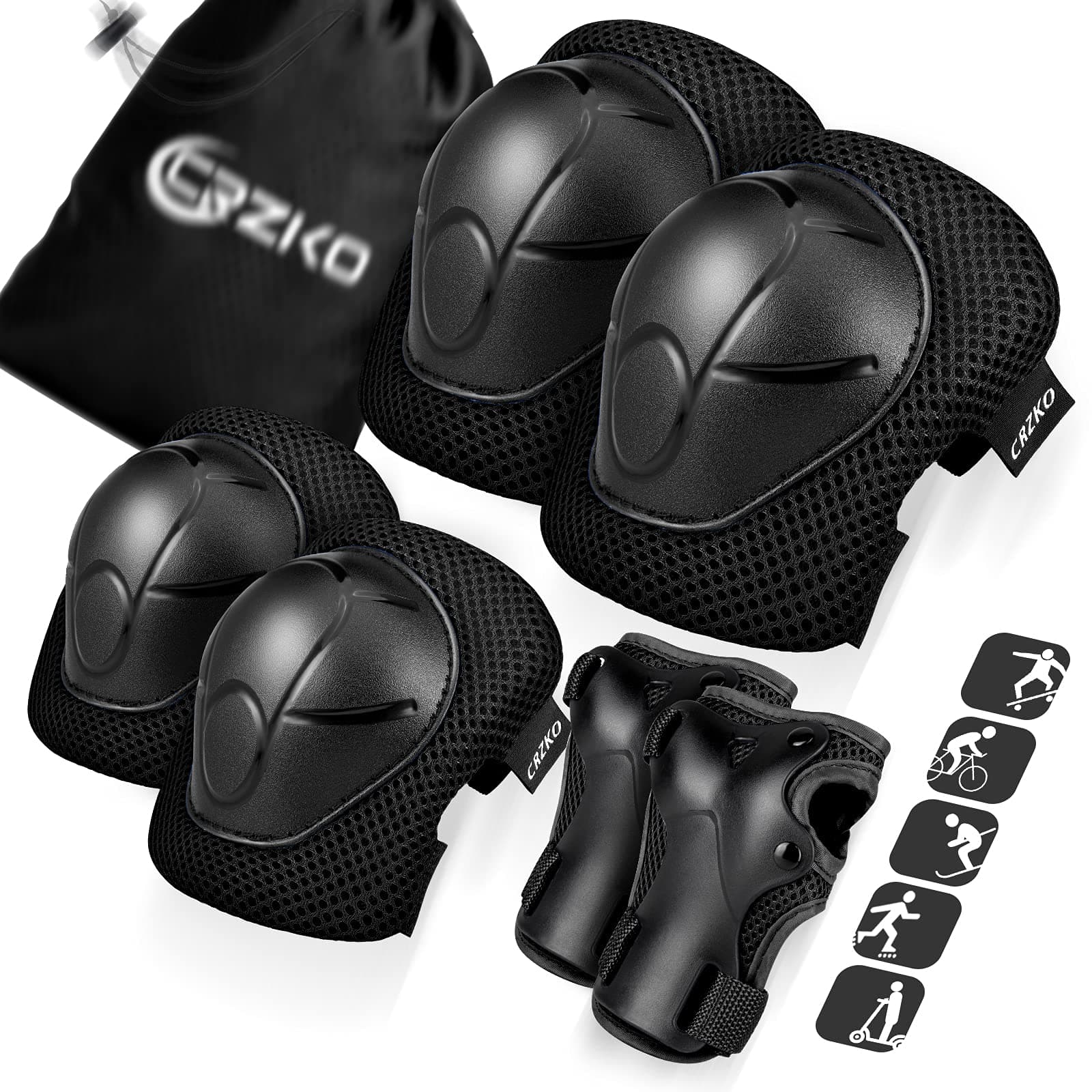 Kids Knee Pads and Elbow Pads Set,Knee Pads for Kids Child Youth 3-15 Years W/ Adjustable Strap for Roller Skates Skateboard Inline Skatings Scooter