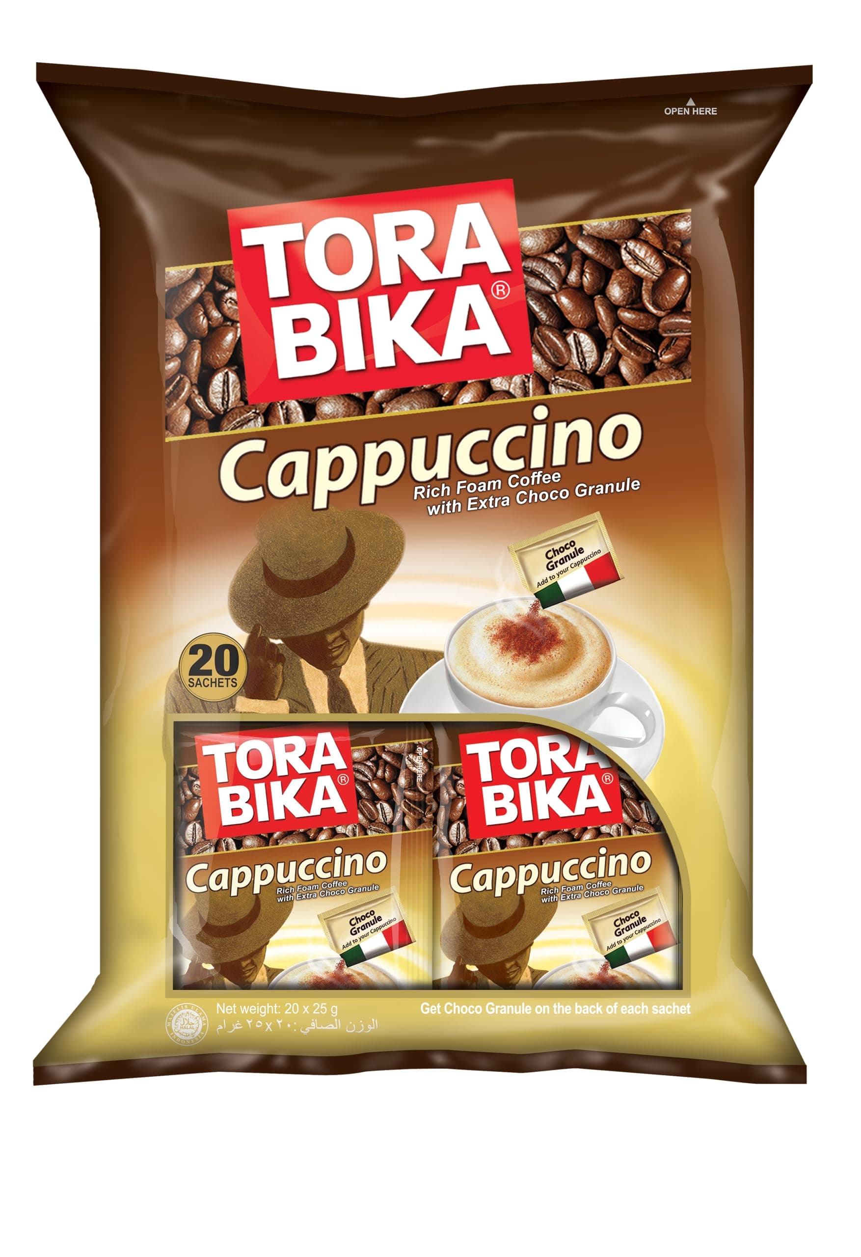 Torabika Cappuccino Instant Coffee 20-ct, 500 Gram