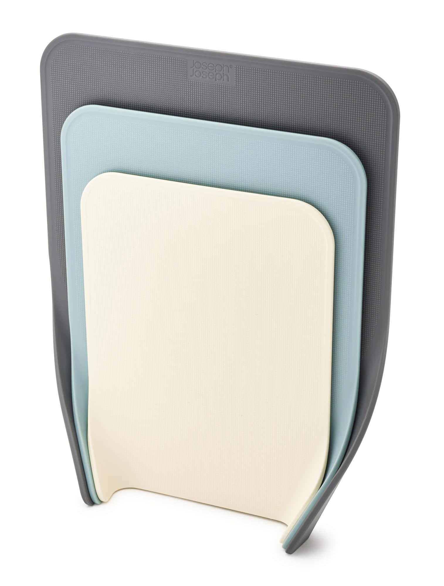 Joseph Joseph Nest Chop Set of Nesting Plastic Cutting Boards 13.25-inch x 10-inch Chopping Board Kitchen Prep Mat with Curved Edges 3-piece., Large