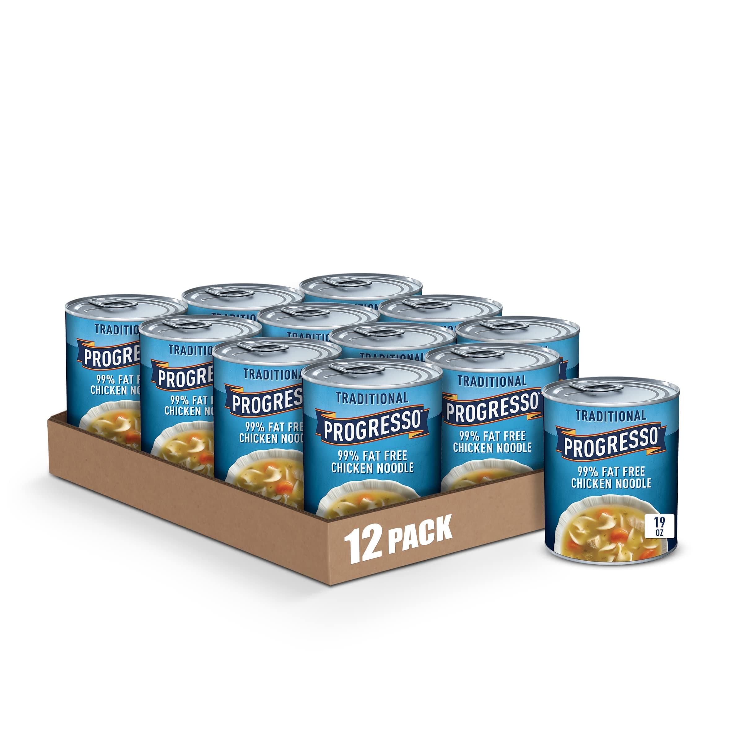 Traditional, 99% Fat Free Chicken Noodle Canned Soup, 19 oz. (Pack of 12)