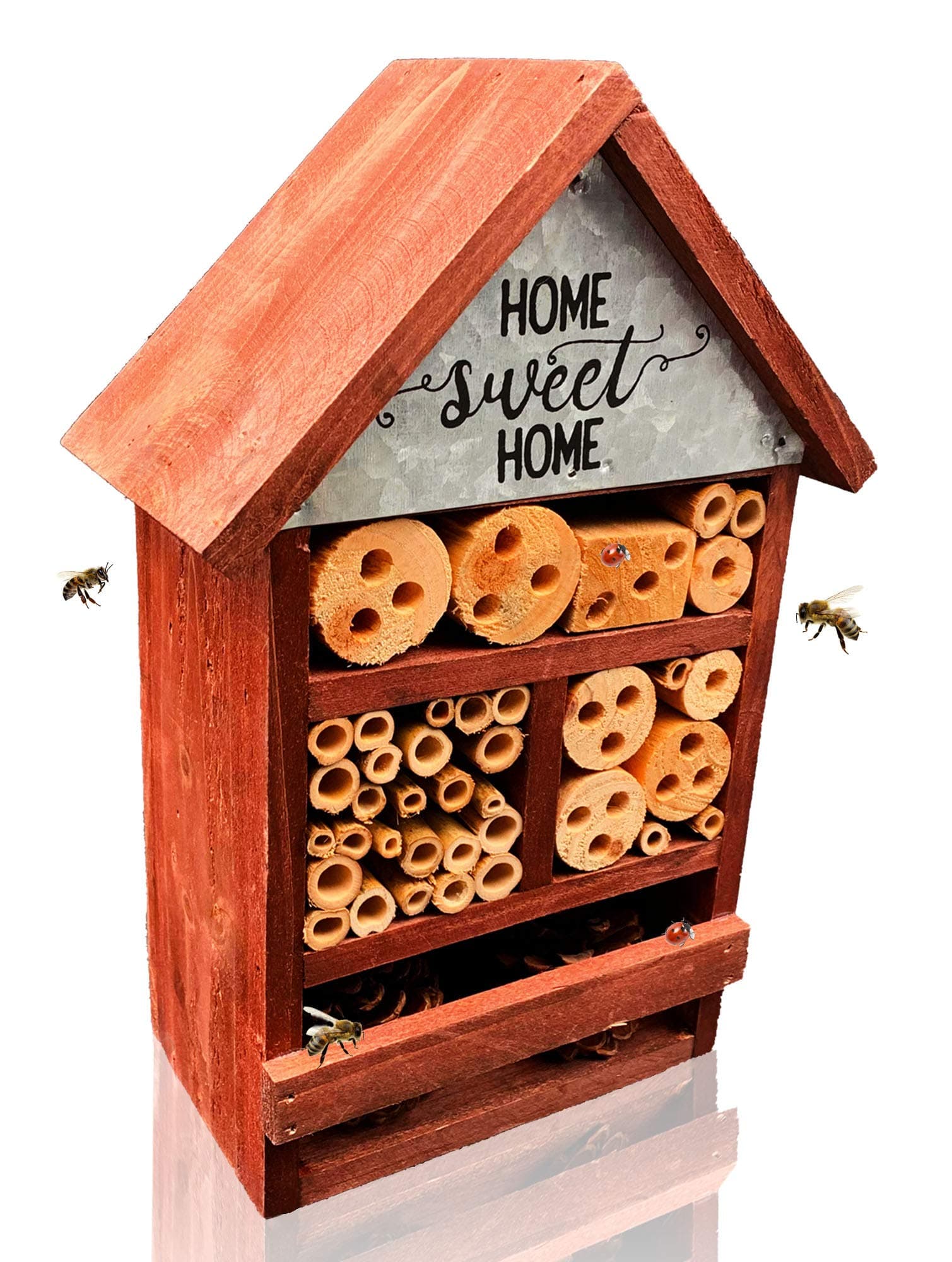 NatureZ Edge Insect House, Bee Hive, Mason Bee House, Give Your Live Ladybugs or Lacewigs a Place to Live, Attract Beneficial Bugs