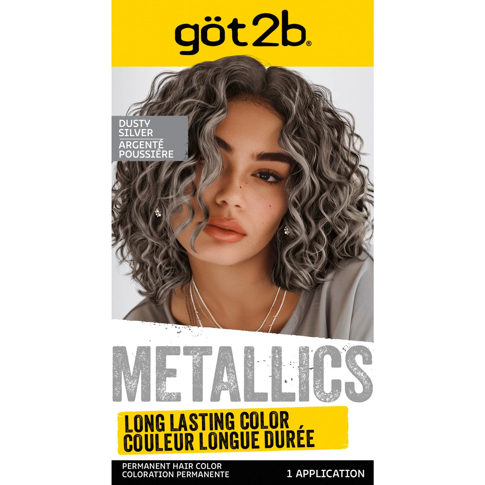Got2b Metallics Permanent Hair Color, M72 Dusty Silver