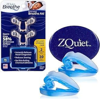 ZQUIET Original Anti-Snoring Mouthpiece Solution, 2-Size Comfort System Starter Kit + Nasal Dilator (2 Pack / 30 Day Supply) - Made in USA & FDA Cleared