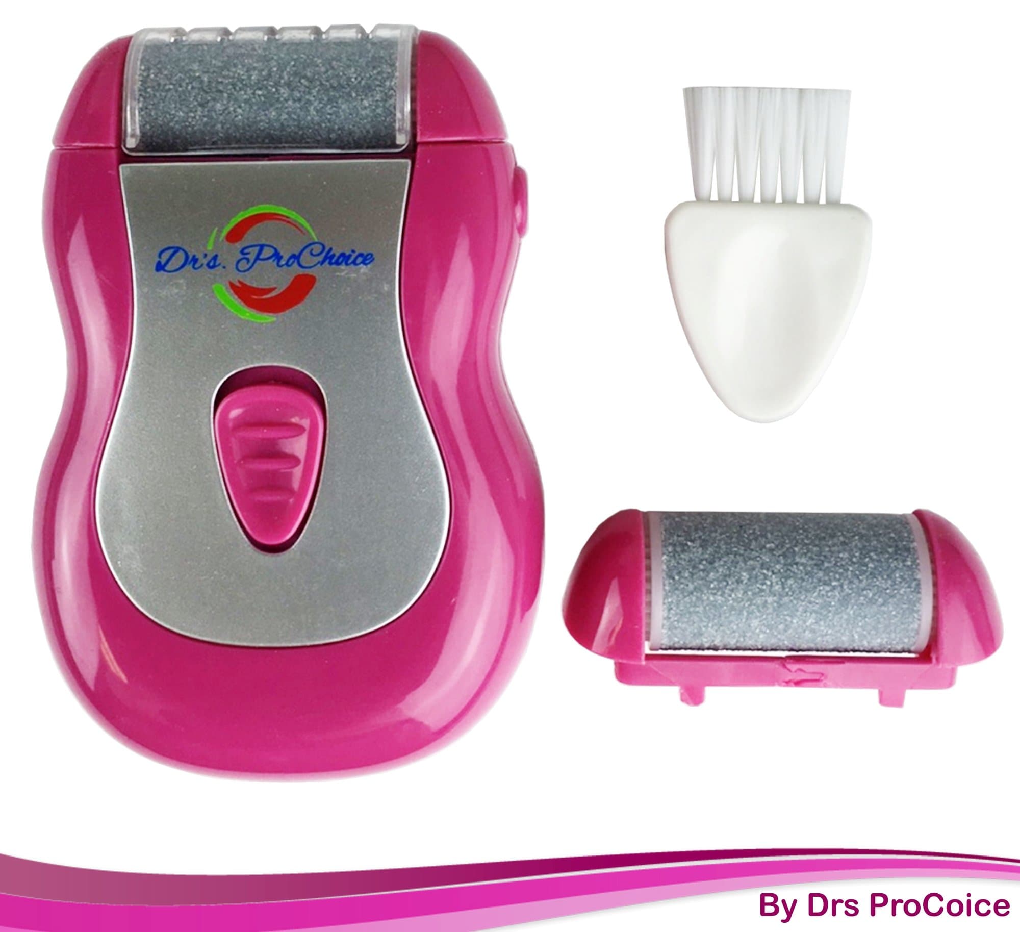 The Ultimate Best Pedicure Corn and Callus Remover Foot File Kit by Drs ProChoice: Quickly and Easily Buff Away Tough Skin to Make Your Feet Silky Smooth in Seconds. Pink