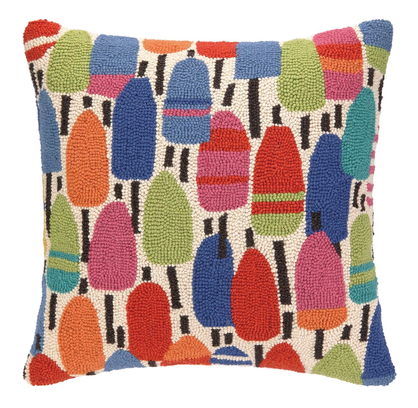 Kate Nelligan Buoys Hook Pillow, 20 by 20-Inch, Multicolored