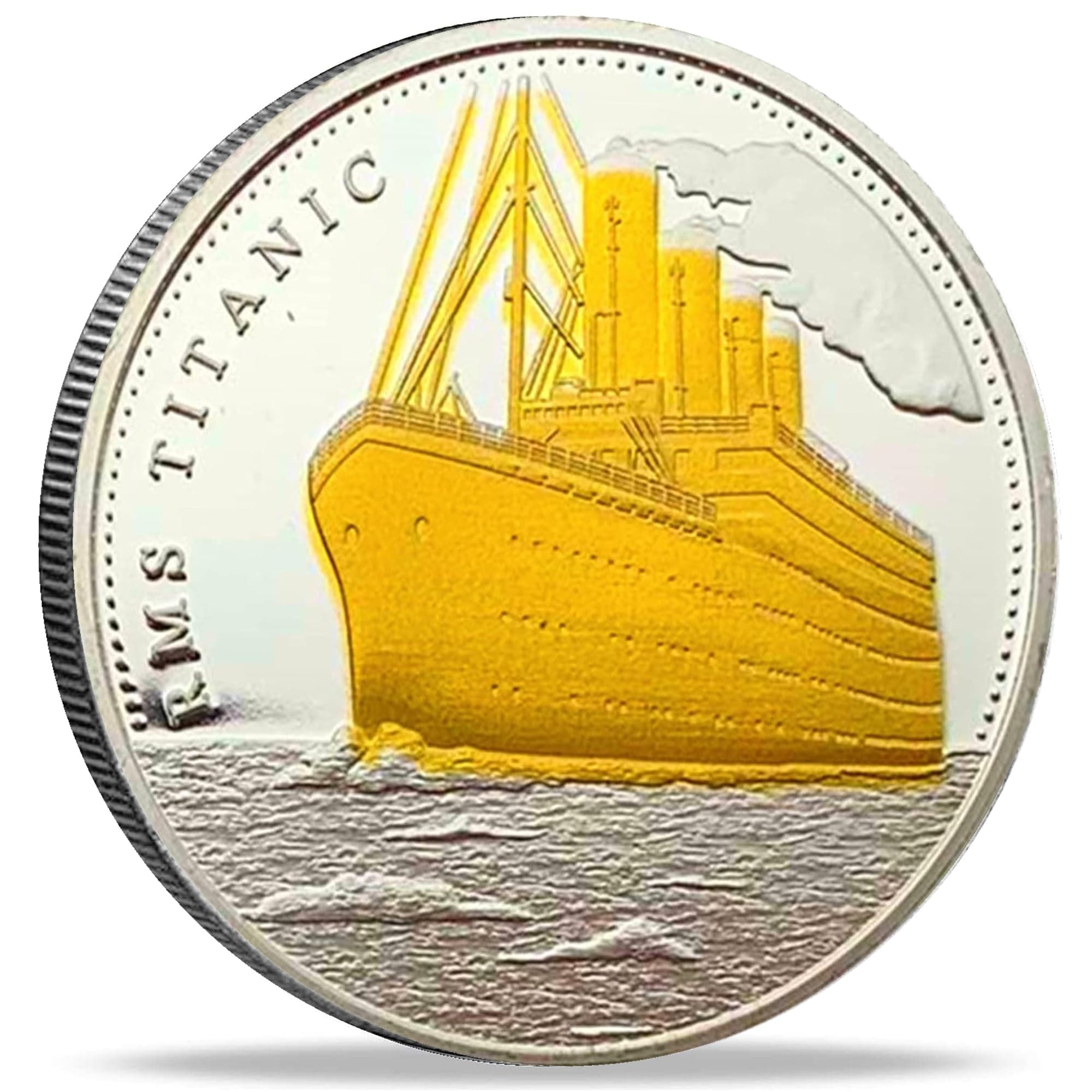 RMS-Titanic Ship and Travel Map Challenge Coin