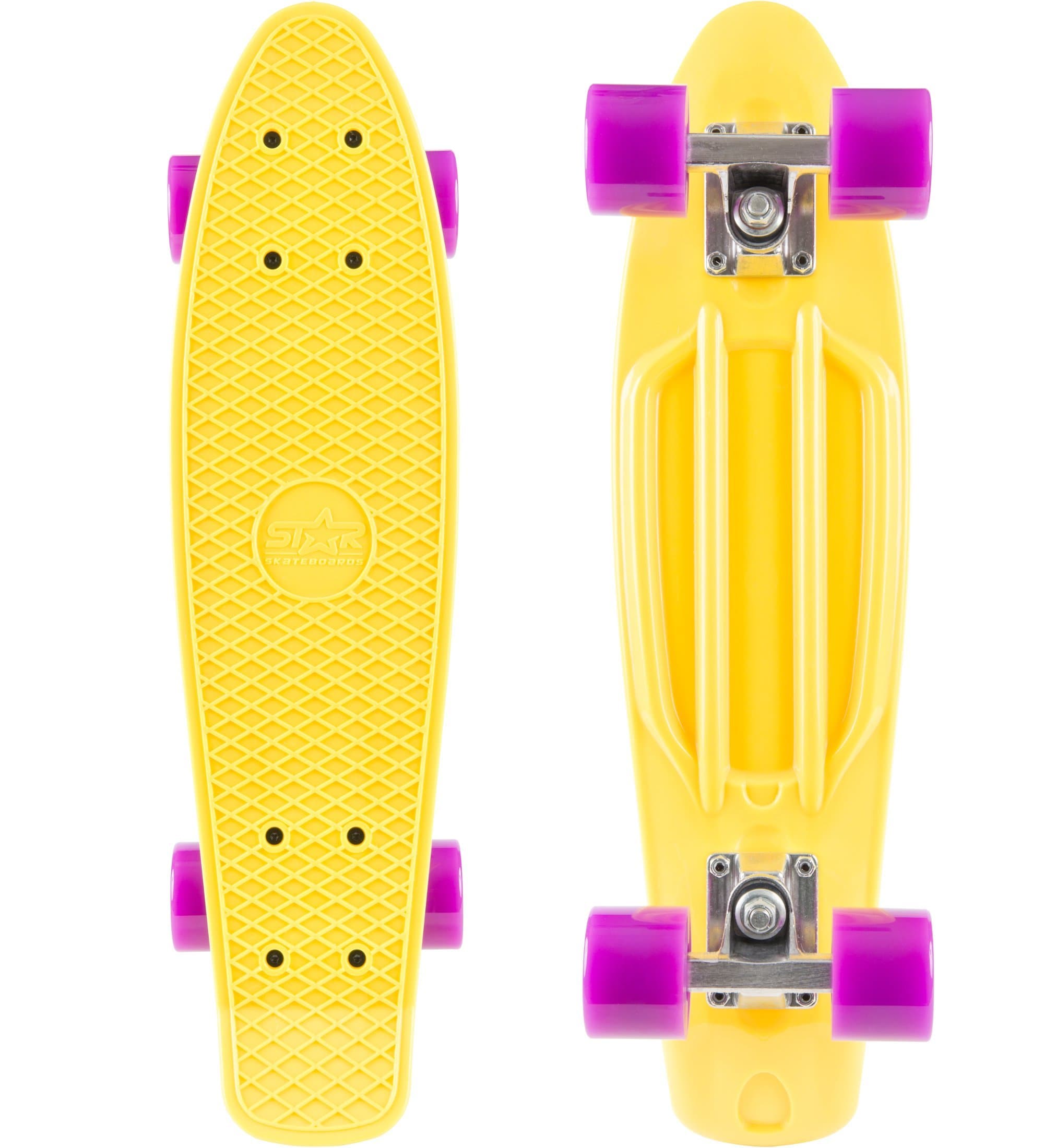 Retro Cruiser Penny-style Star Skateboard Diamond Class Yellow & Purple