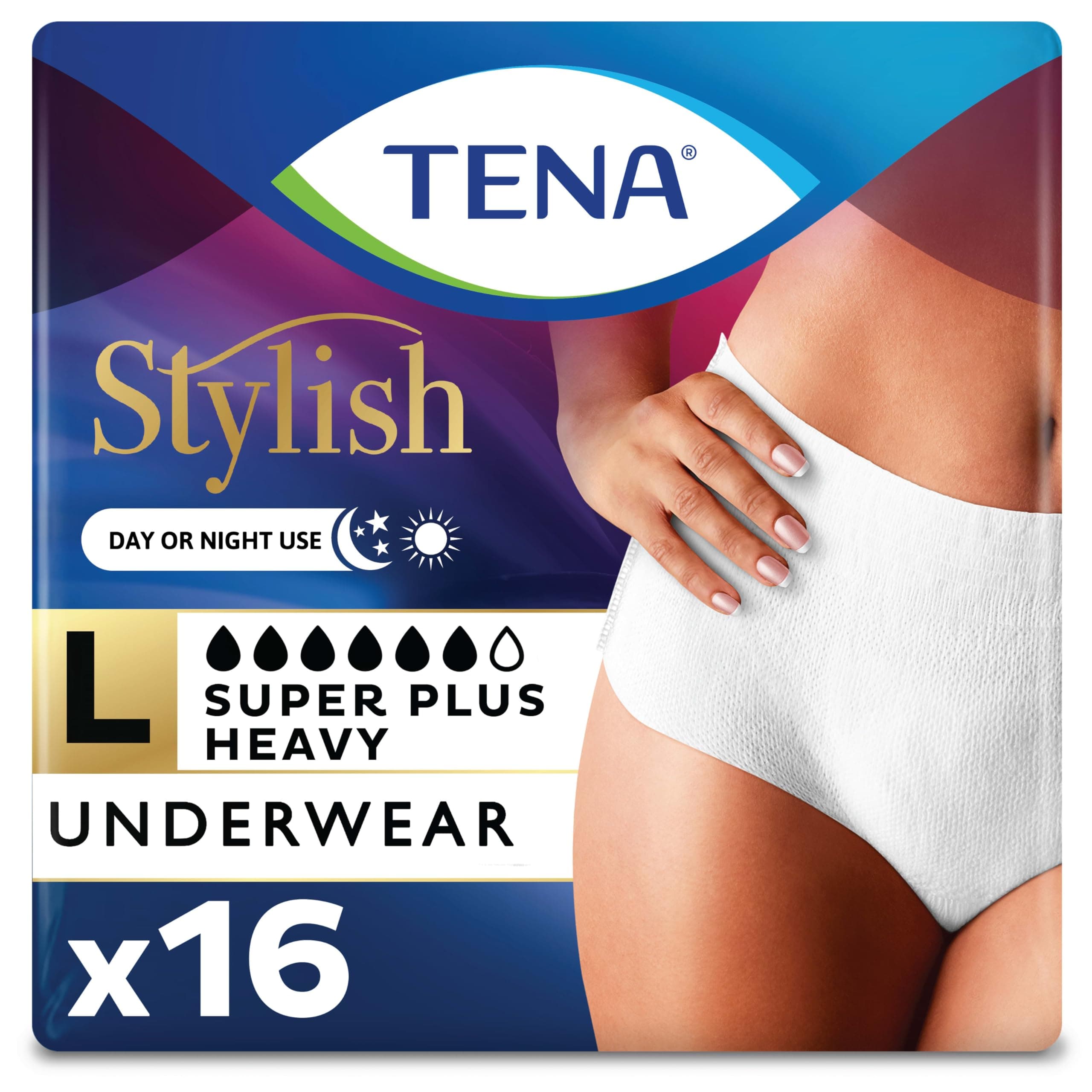 Incontinence Underwear for Women, Super Plus Absorbency, Large, 16 Count