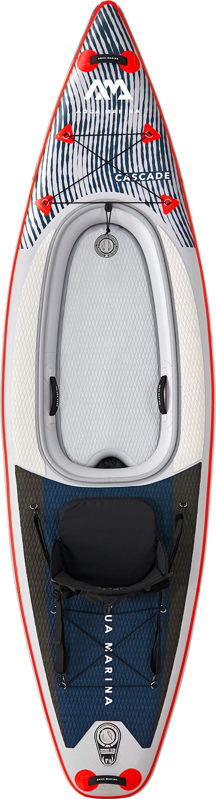 Aqua MarinaCascade, All-Around Inflatable Stand Up Paddle Board (iSUP) and Kayak hybrid Package, 340 cm Length, Grey/Red
