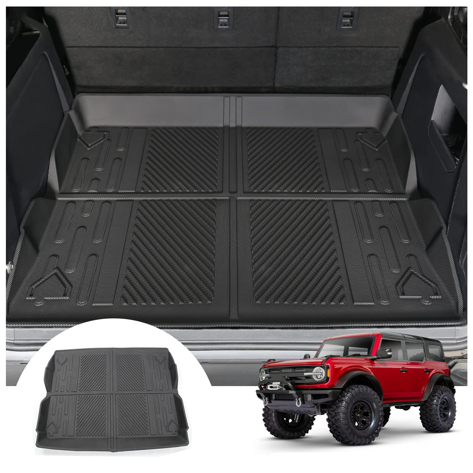 Mabett Cargo Liner Non-Slip Mat for Ford Bronco Accessories, All-Weather Protection Trunk Mat Fit Bronco 2026,2021-2025 4-Door Black