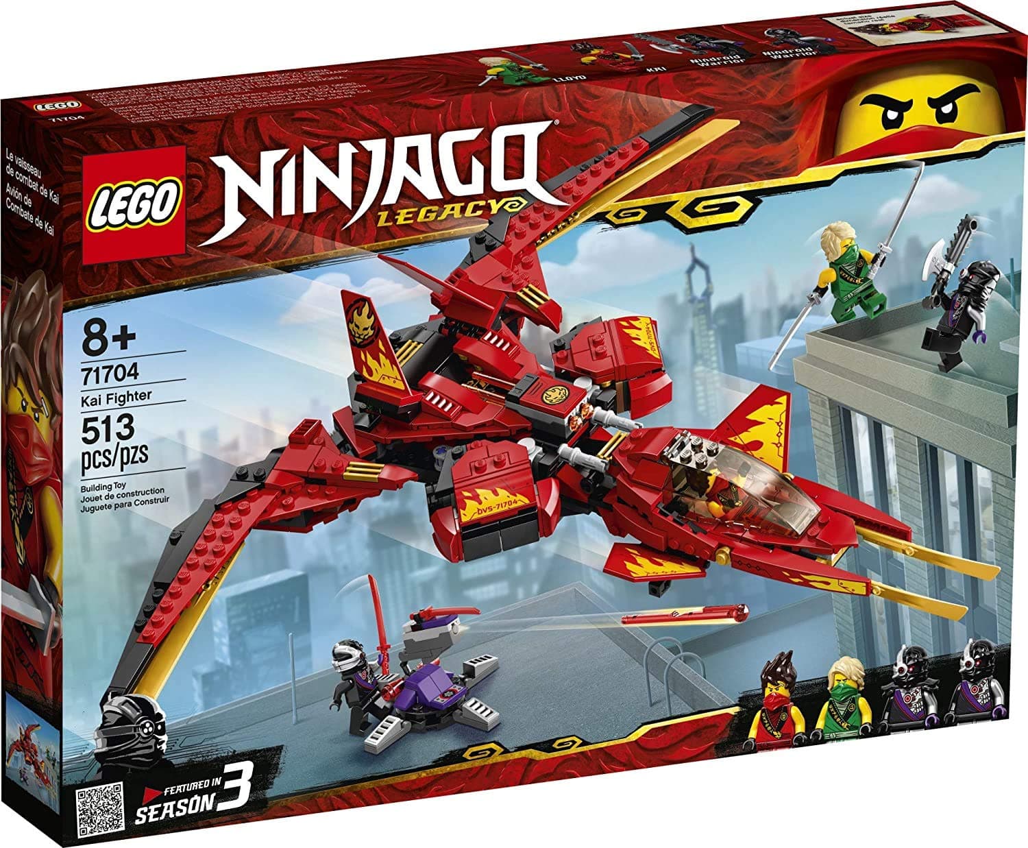 NINJAGO Legacy Kai Fighter 71704 Building Set for Kids Featuring Ninja Action Figures, New 2020 (513 Pieces)