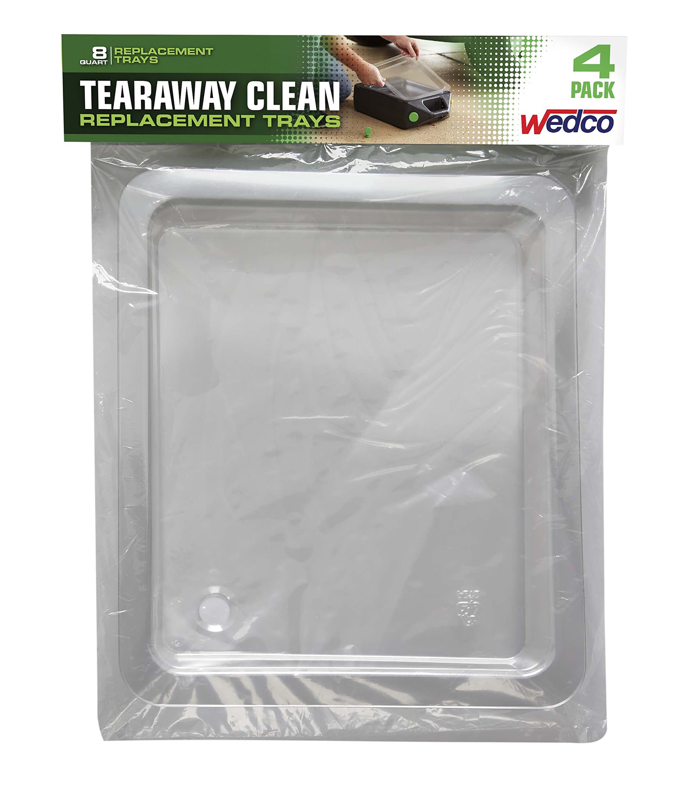 Wedco 87050 Oil Tear Away Clean Replacement Trays (4 Pack), 8 Quart
