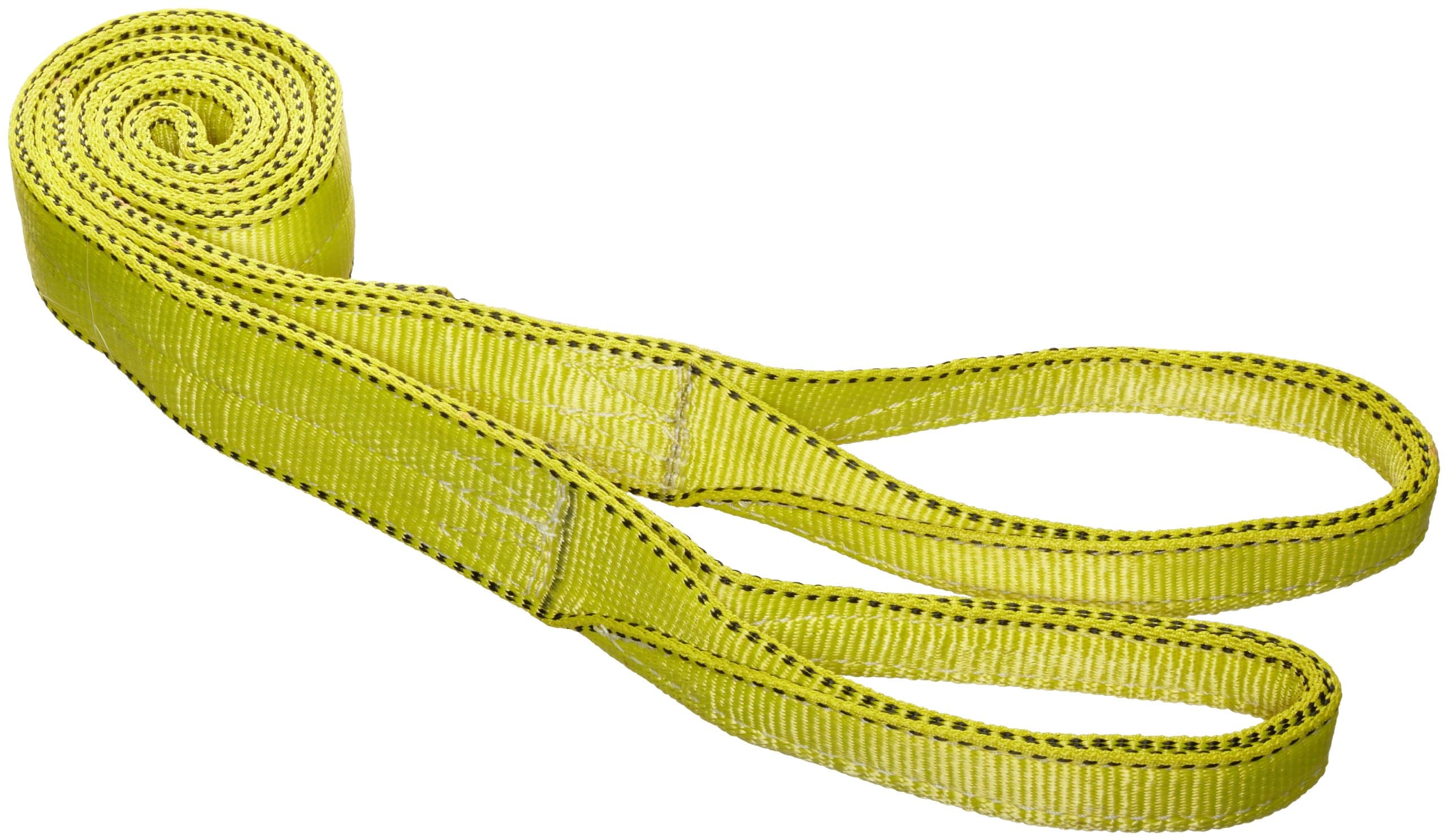 Liftex EE Nylon Web Sling, Eye-and-Eye, Yellow, 2 Ply, 6' Length, 1" Width, 1" Eyes, 1600 lbs Vertical Load Capacity