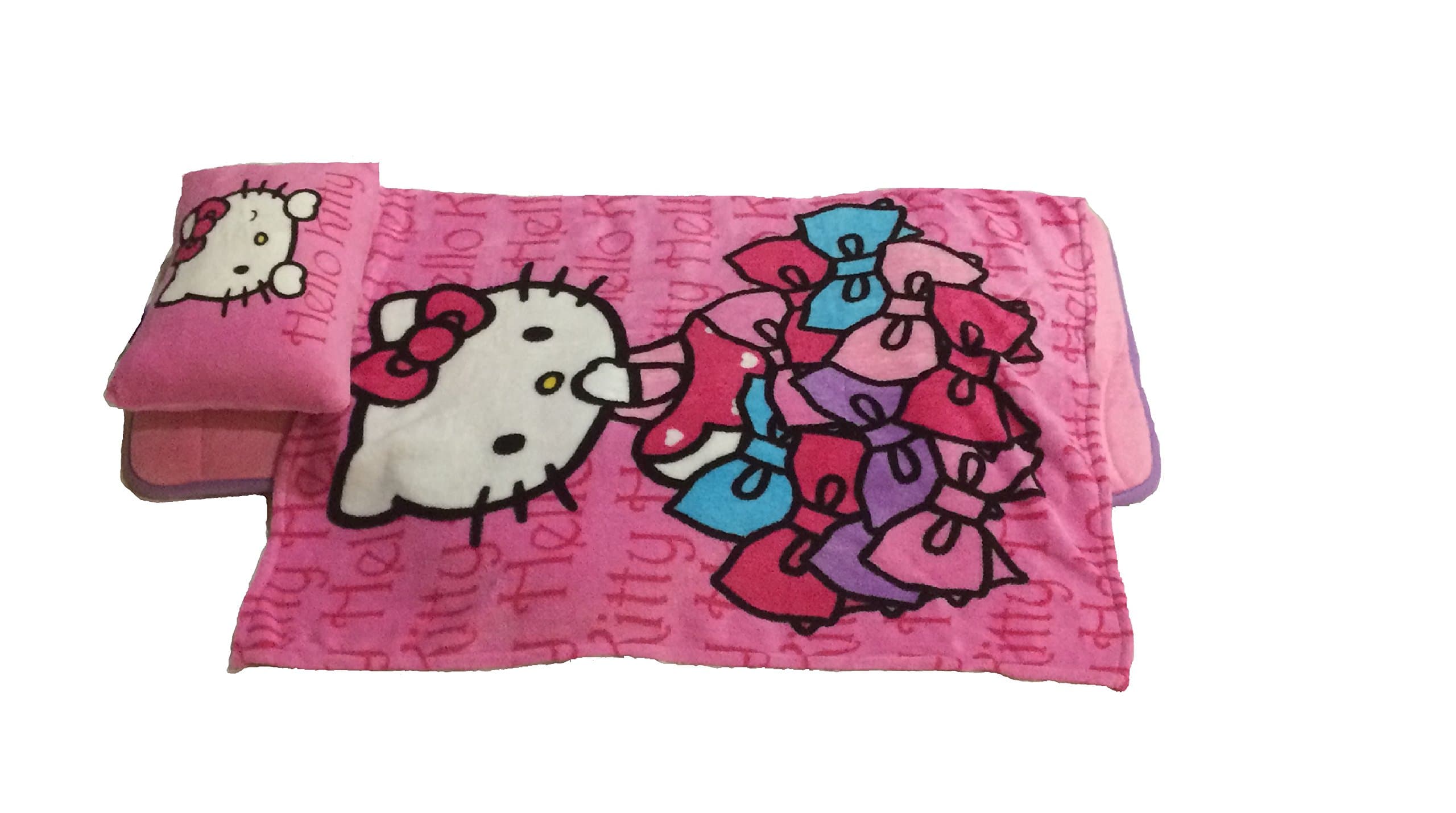 HELLO KITTY Aquatopia Memory Foam Nap Mat, Pillow, & Blanket Set Kids Daycare Sleeping Bag