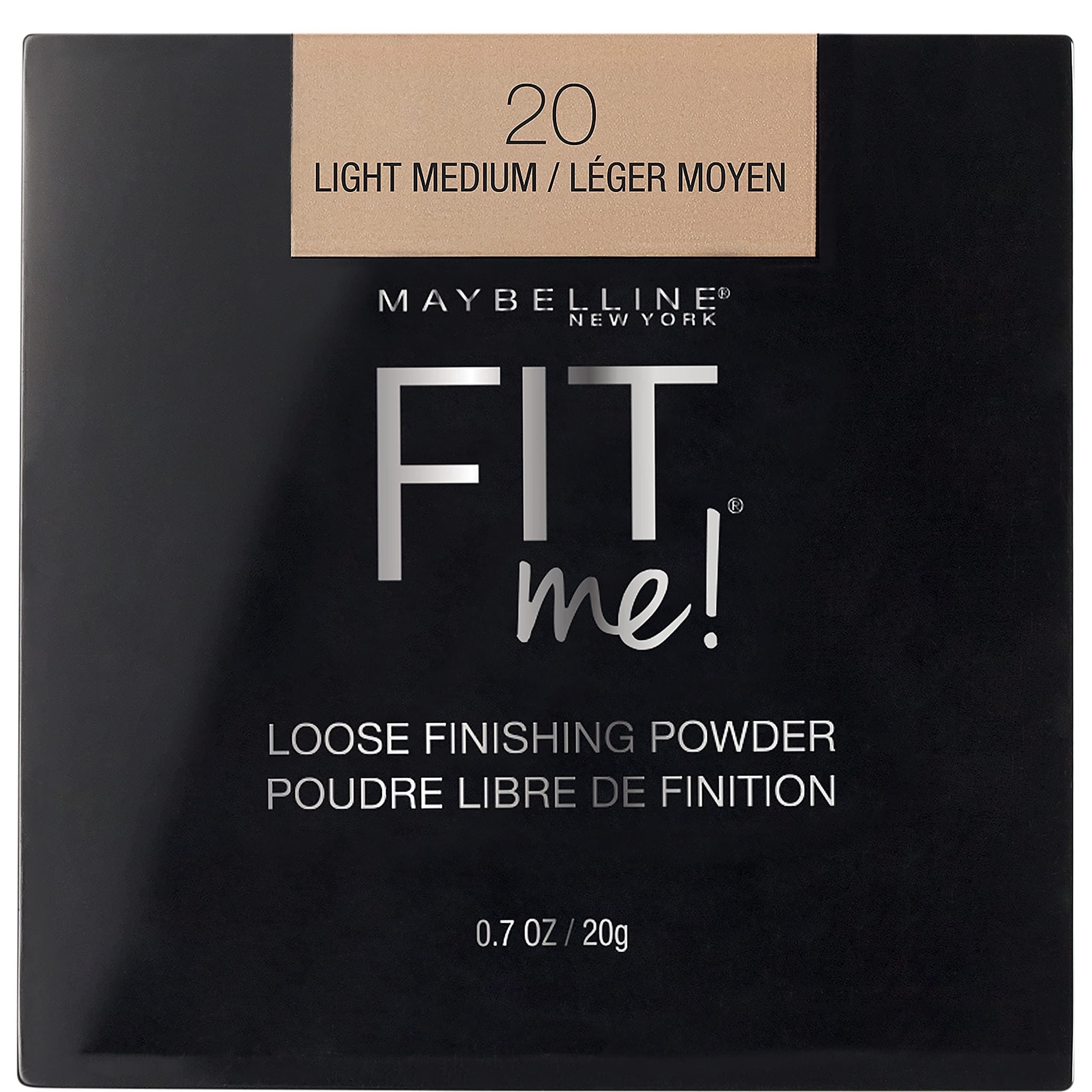 Maybelline New York Fit Me Loose Finish Powder, Silky and Lightweight, Natural-looking skin, Quick blendable skin-friendly flawless makeup Loose Powder - 20 Light Medium|20 grams