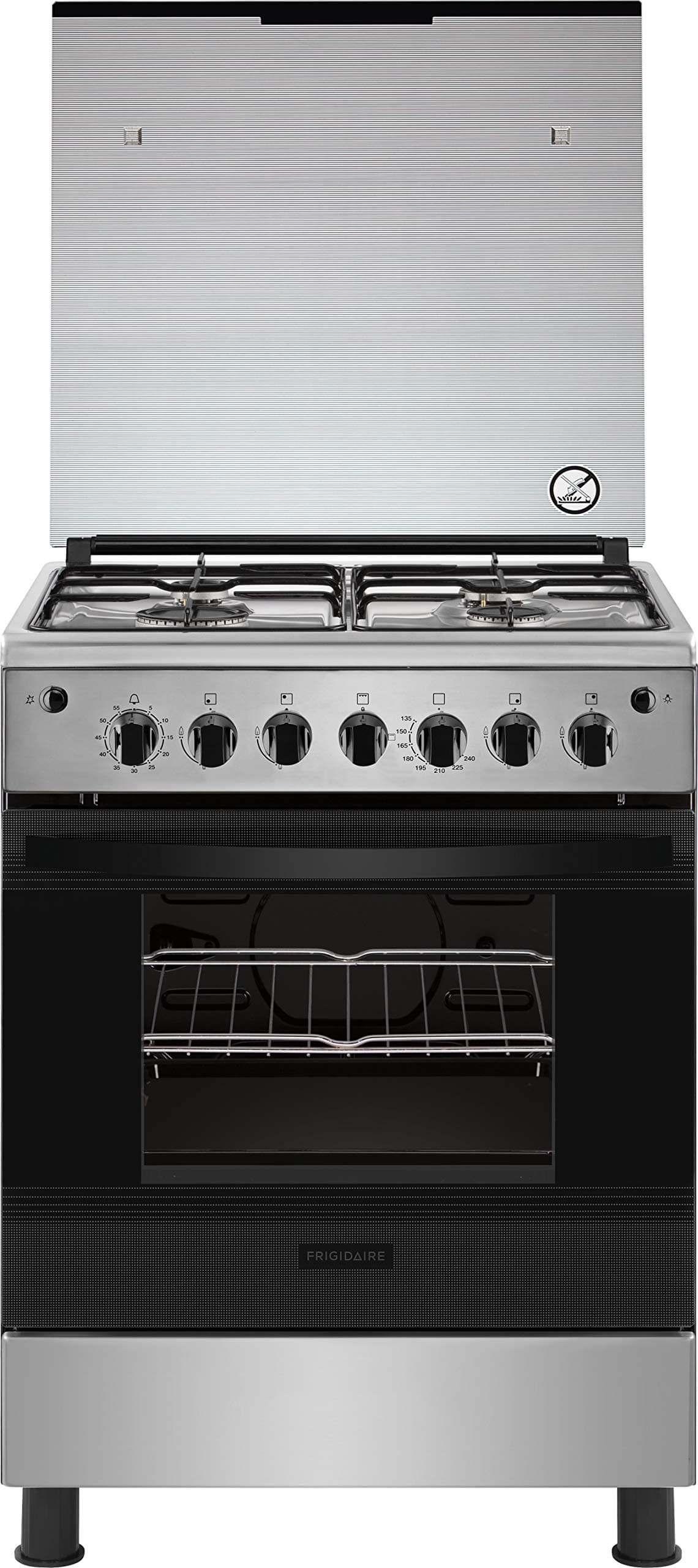Frigidaire 60 X Cm 4 Gas Burners Free Standing Cooker, Silver - FNGJ60JGUC, 2 Years Warranty