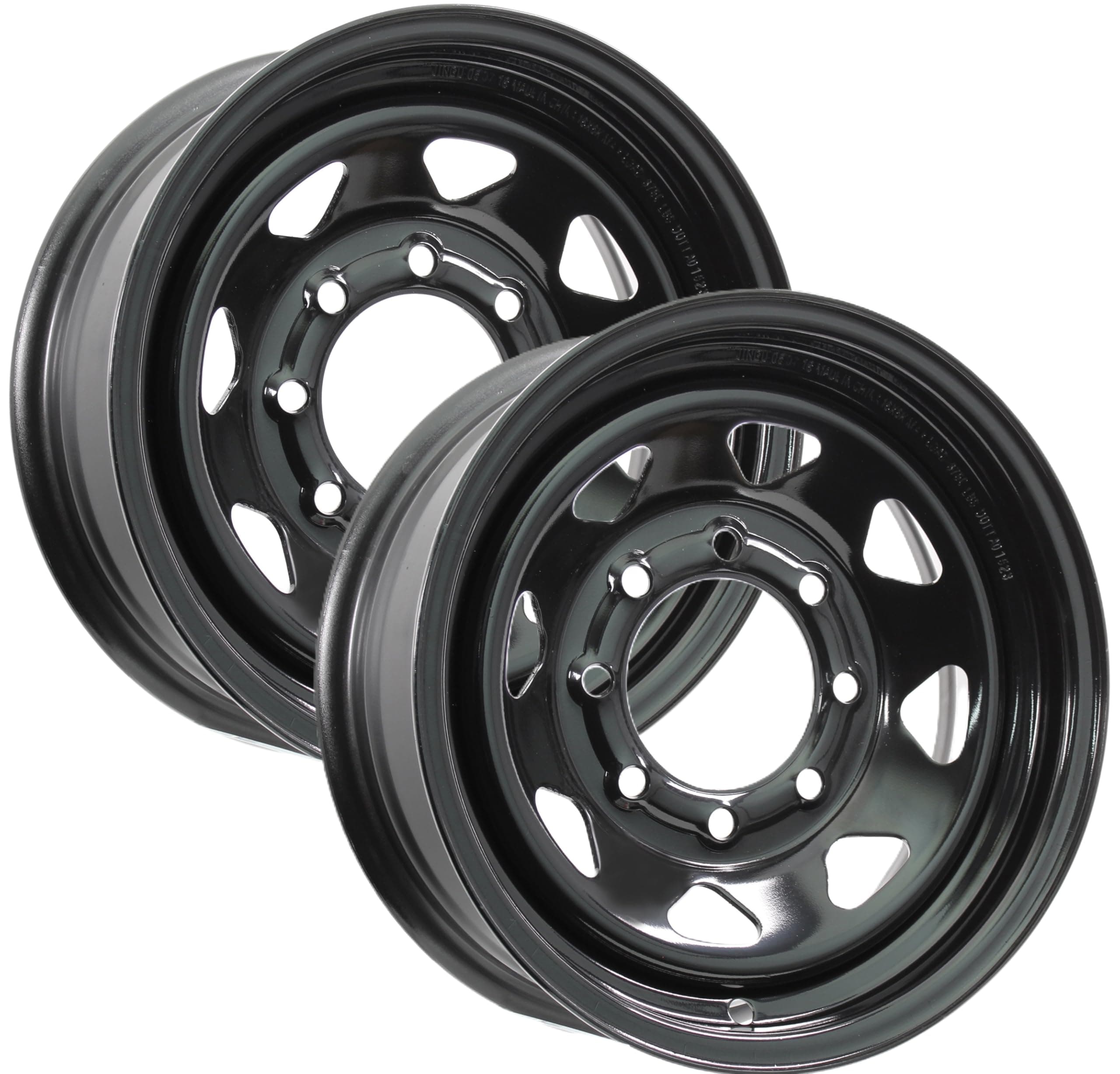 2-Pack Trailer 16X6 16 Inch 8 Lug Black Steel Spoke Rim Wheel