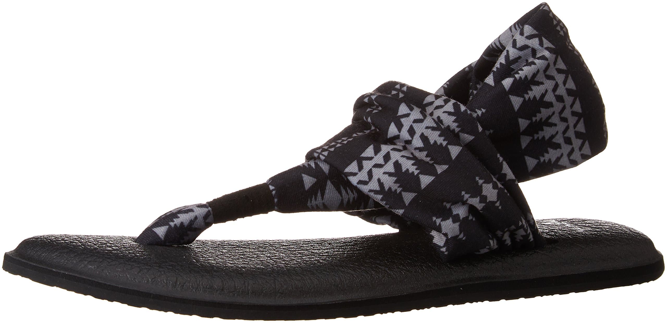 Sanuk Women's Yoga Sling 2 Print Vintage Sandal, Black/Natural KOA Tribal, 5