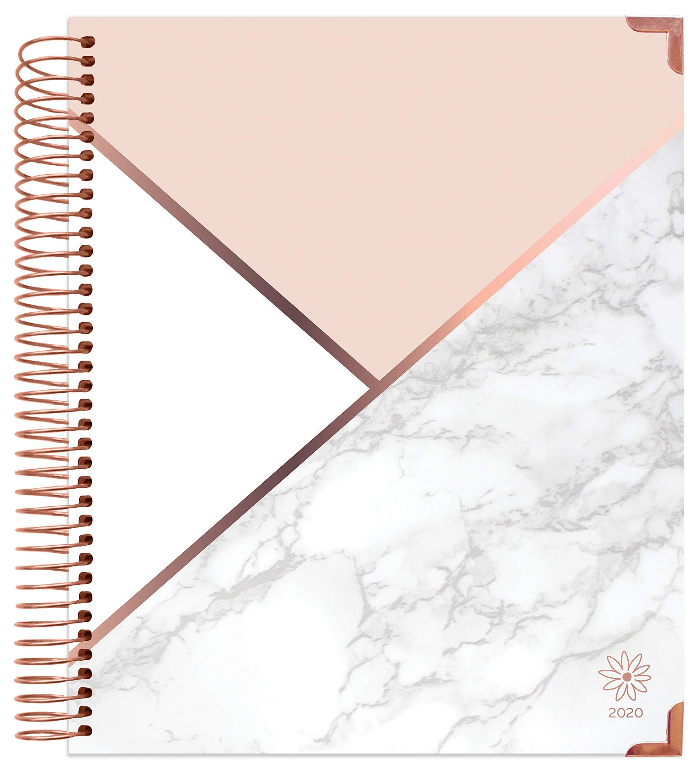 bloom daily planners 2020 Hardcover Calendar Year Goal & Vision Planner (January 2020 - December 2020) - Monthly/Weekly Column View Agenda Organizer - 7.5" x 9" - Color Blocking Marble