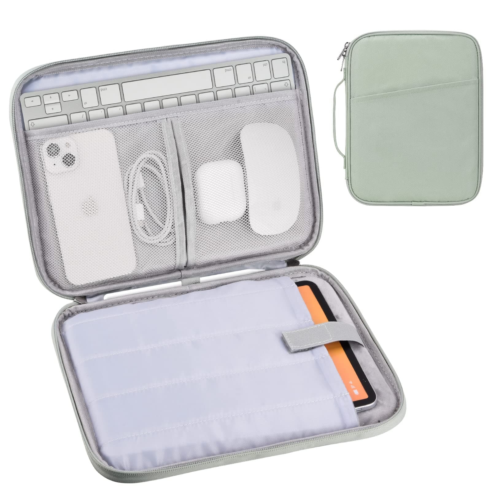 iPad Pro 12.9 Sleeve Carrying Case, Padded Tablet Bag for iPad Pro 13-in (M4), iPad Air 13-in (M2), Surface Pro 9/8, 12.4” Galaxy Tab S8+/S9+ (Mint Green-12.9)